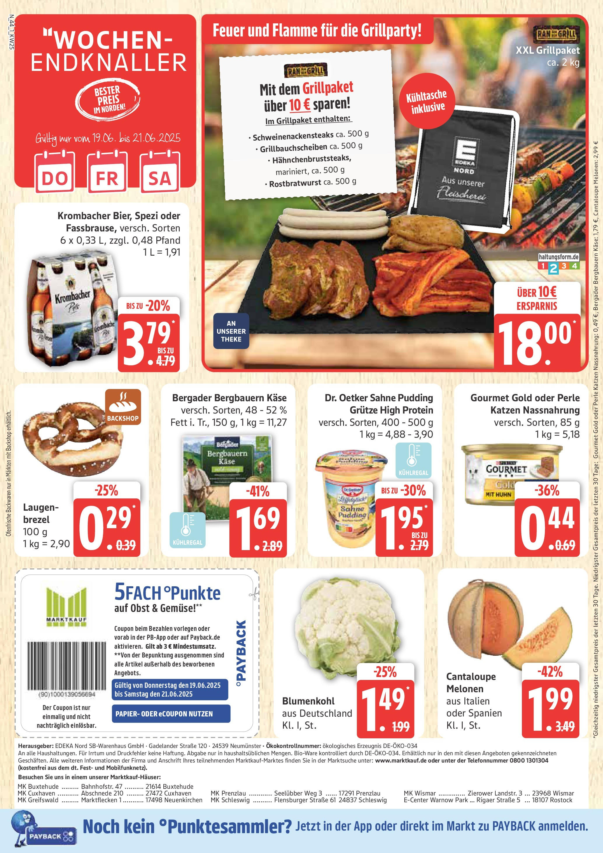 Marktkauf - Marktkauf: Wochenangebote (ab 15.06.2025) » Angebote online | Seite: 44 | Produkte: Theke, Pudding, Flensburger, Krombacher
