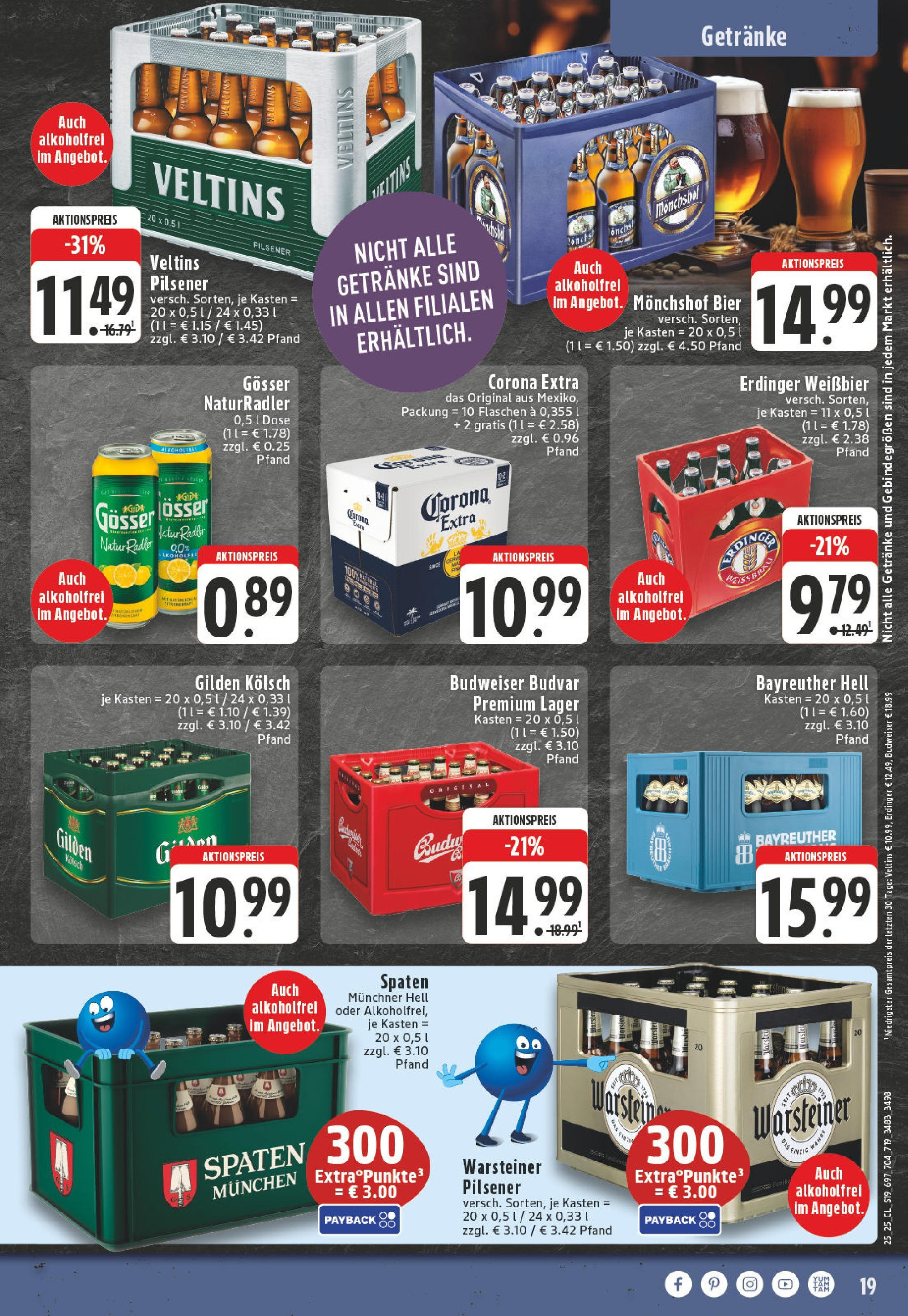 Edeka prospekt Bonn	 (ab 15.06.2025) » Angebote Online | Seite: 19 | Produkte: Monchshof, Weißbier, Radler, Veltins