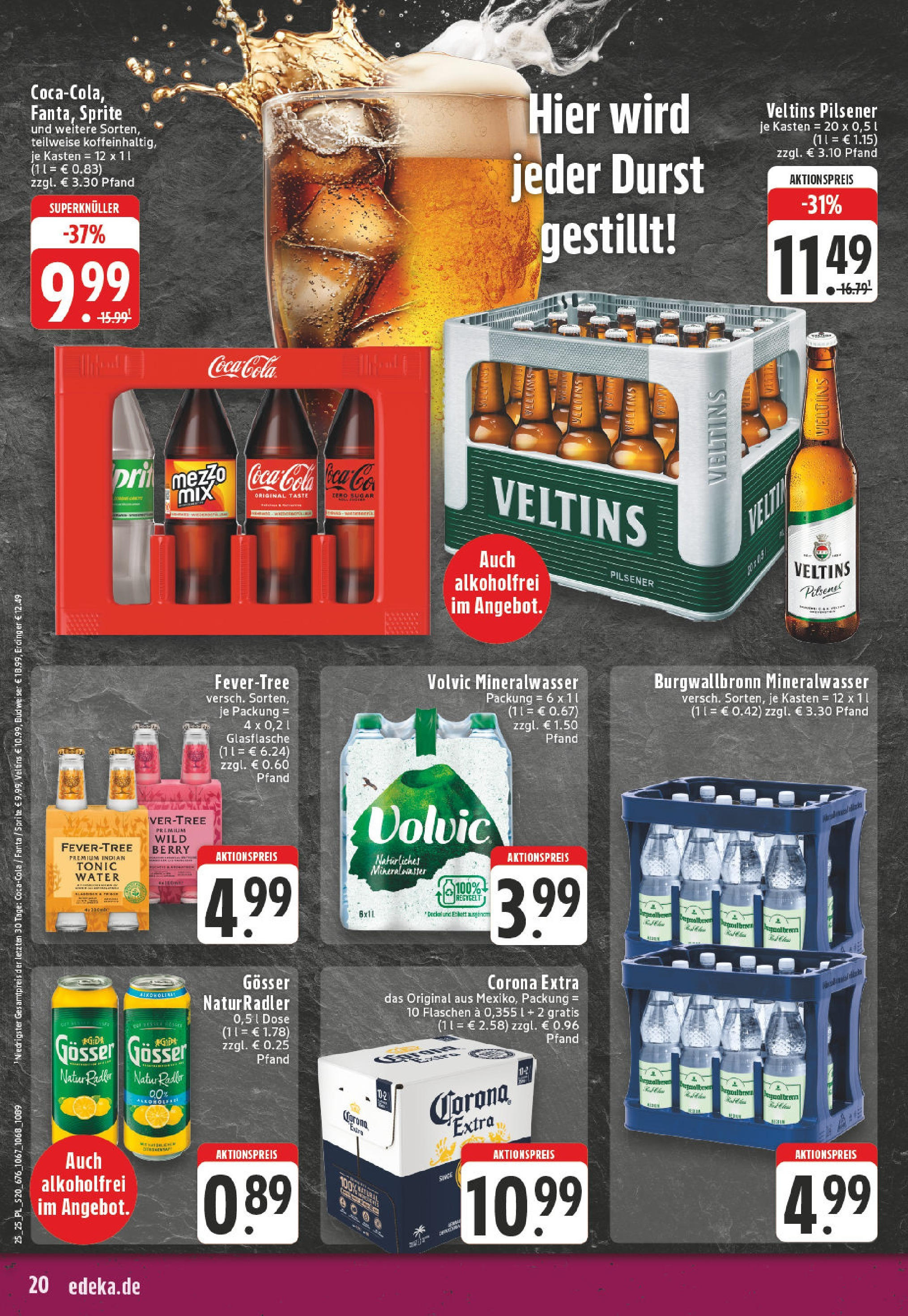 Edeka prospekt Titz	 (ab 15.06.2025) » Angebote Online | Seite: 20 | Produkte: Sprite, Erdinger, Mineralwasser, Volvic