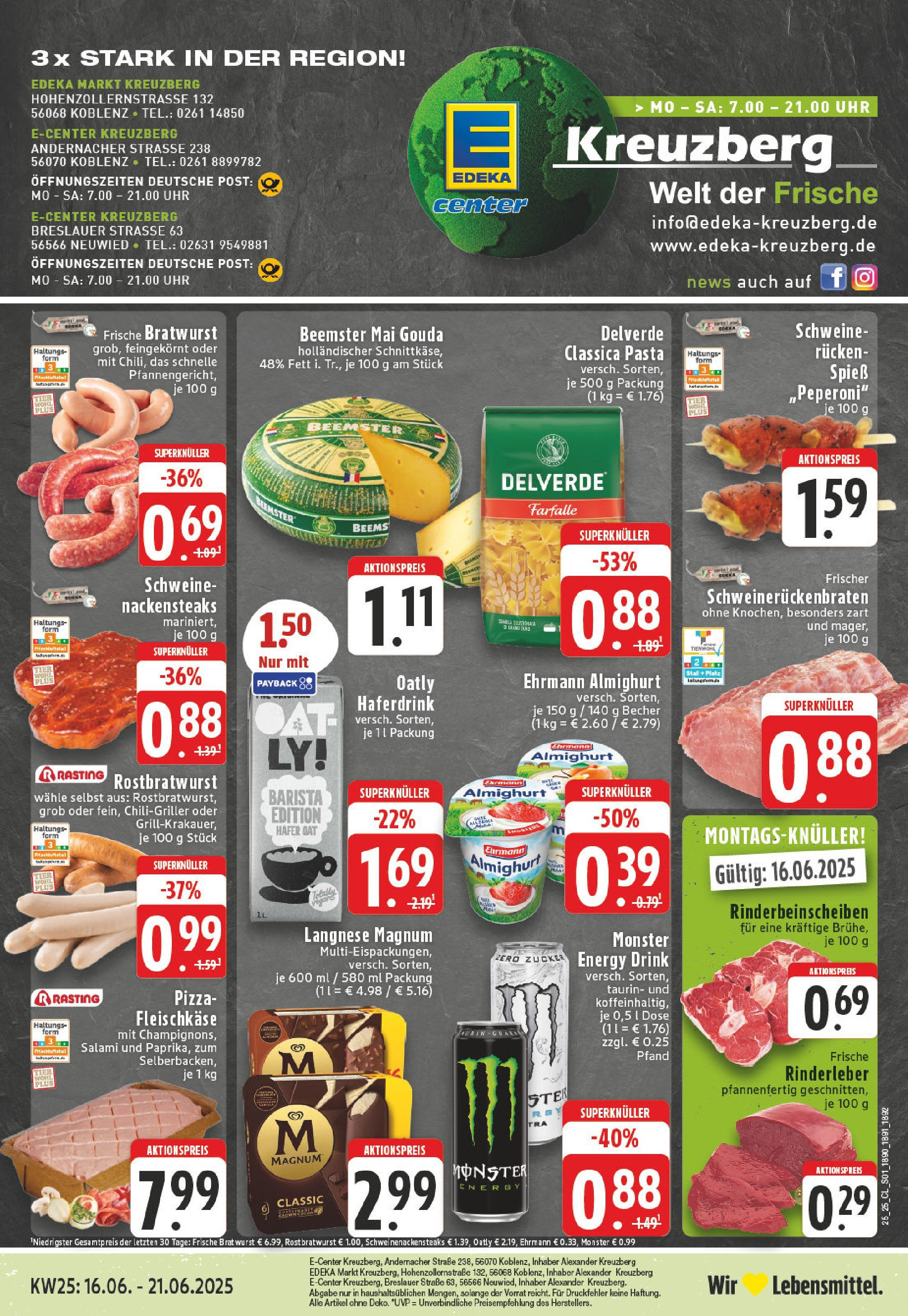 EDEKA Prospekt ab 15.06.2025 - Prospekt Koblenz Online Vorschau von dem Prospekt des Geschäftes Edeka, gültig ab dem 15.06.2025