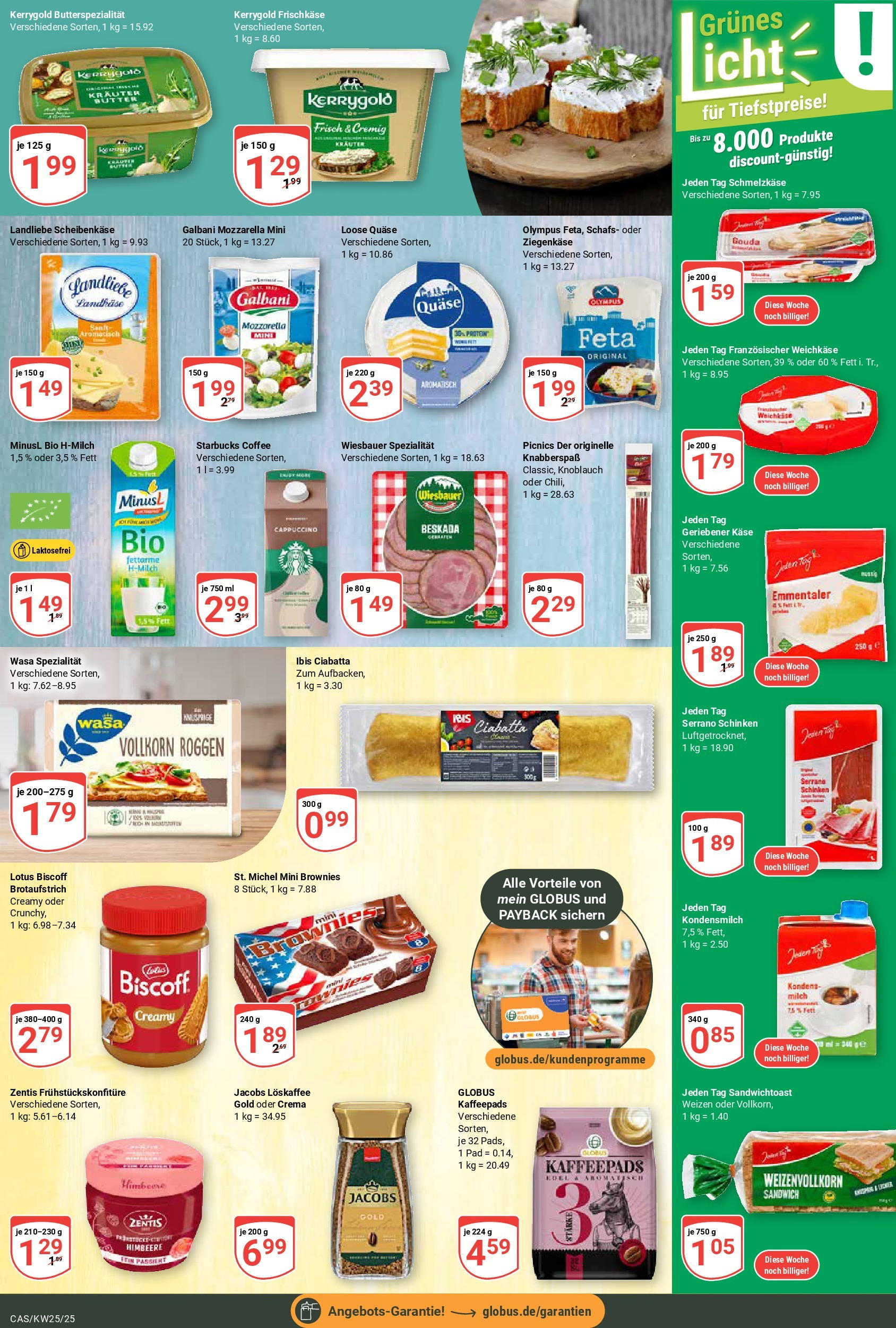 Globus prospekt Castrop-Rauxel	 (ab 15.06.2025) » Angebote online | Seite: 9 | Produkte: Butter, Käse, Starbucks, Knoblauch