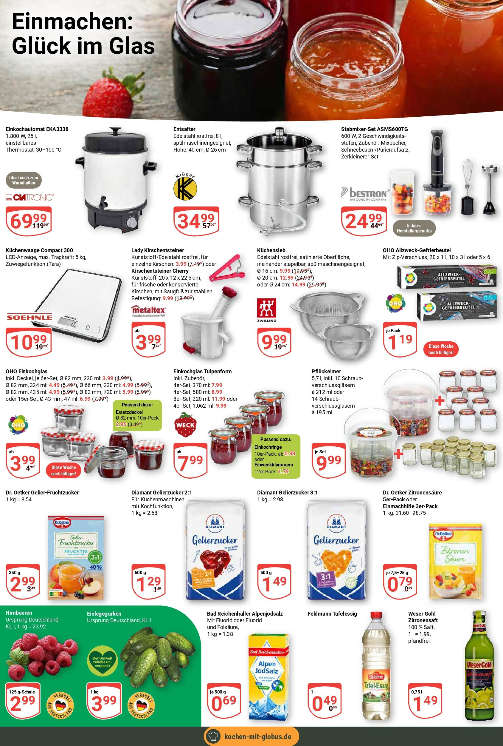Globus prospekt Wächtersbach	 (ab 15.06.2025) » Angebote online | Seite: 12 | Produkte: Himbeeren, Gelierzucker, Kirschen, Zitronen
