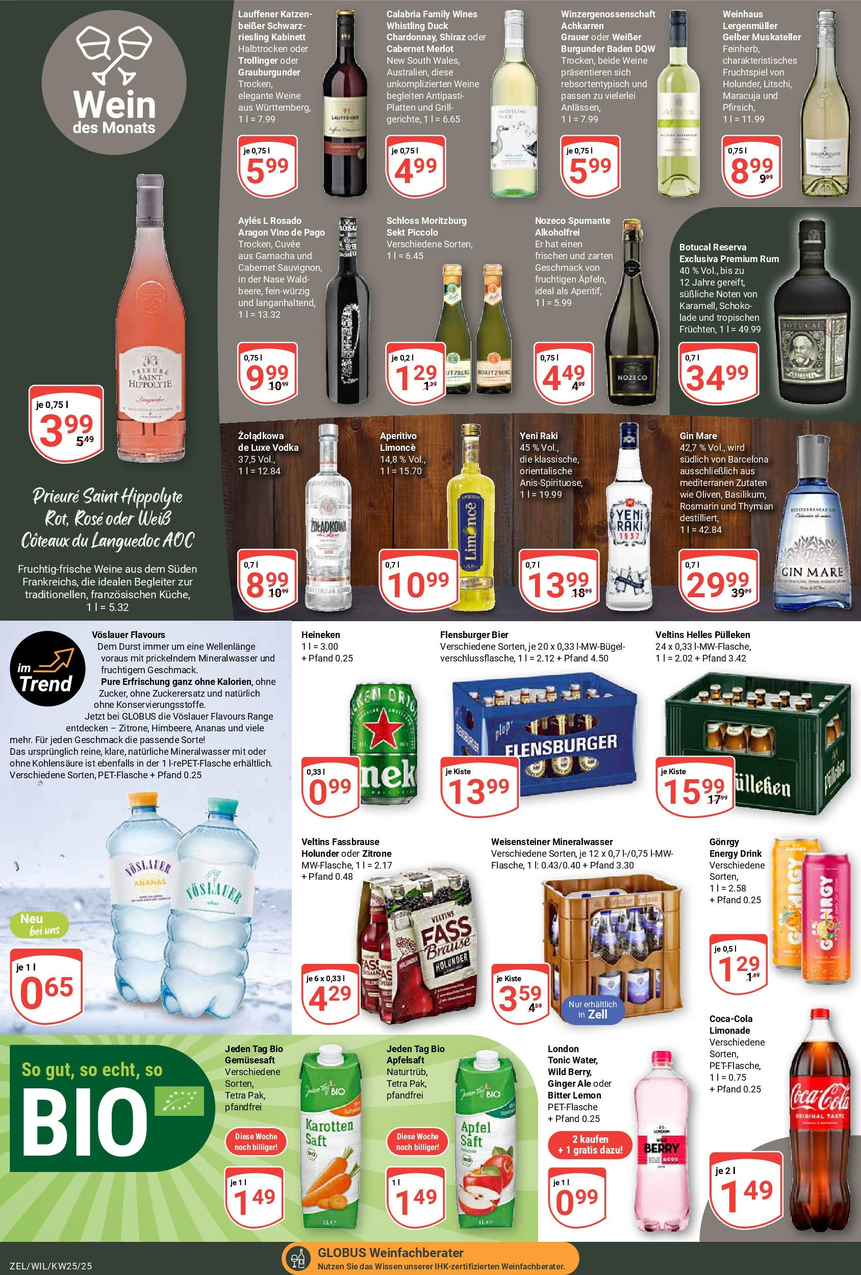 Globus prospekt Wittlich	 (ab 15.06.2025) » Angebote online | Seite: 11 | Produkte: Helles pulleken, Schokolade, Saft, Wein