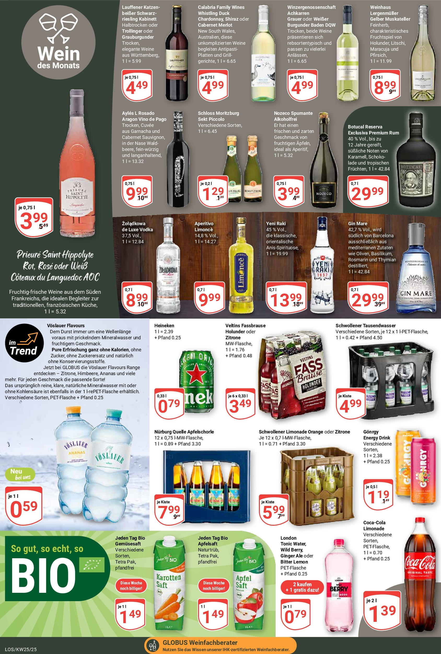 Globus prospekt Losheim Am See	 (ab 15.06.2025) » Angebote online | Seite: 15 | Produkte: Cola, Rum, Heineken, Gin