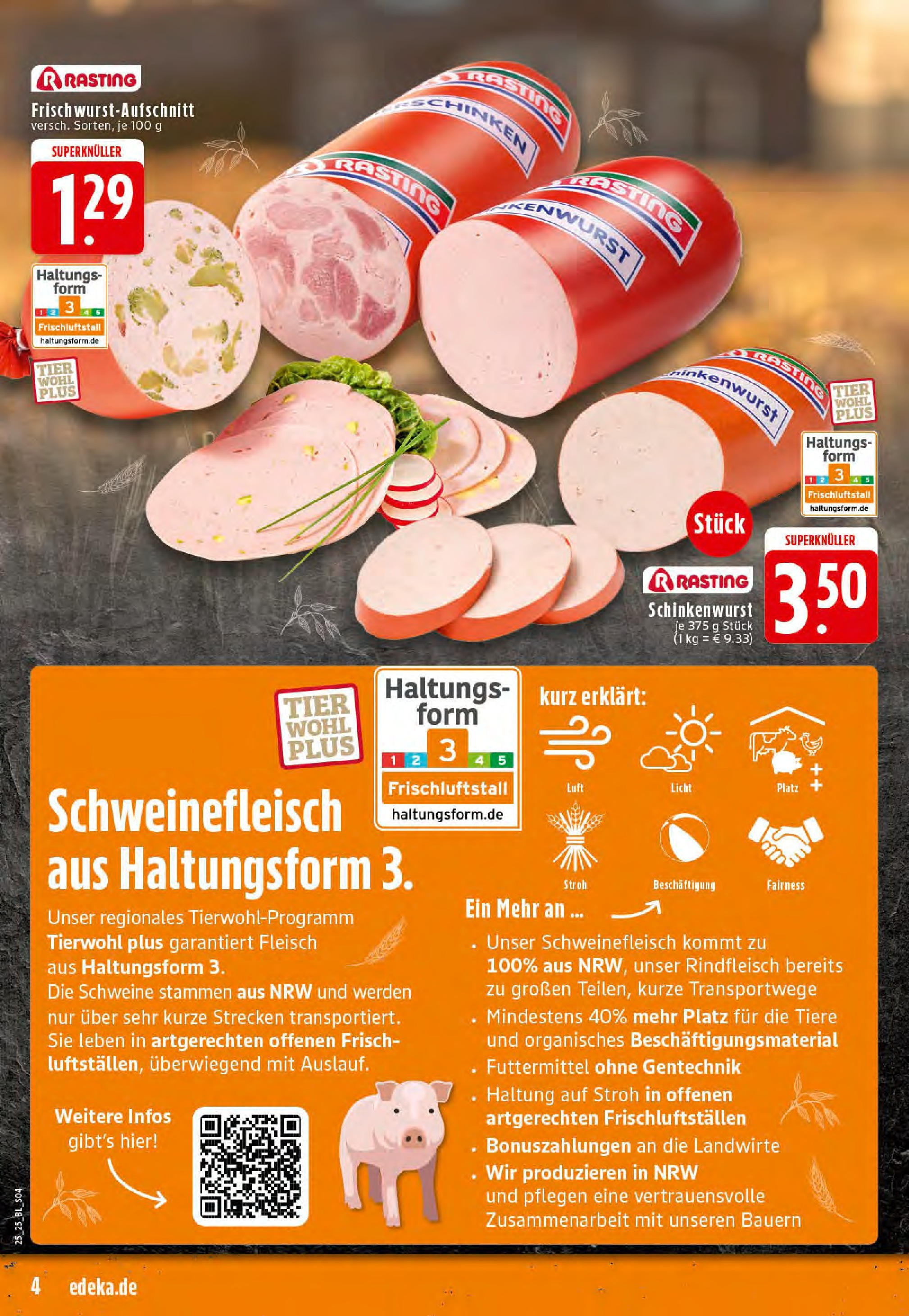 Edeka prospekt Stolberg	 (ab 15.06.2025) » Angebote Online | Seite: 4 | Produkte: Schinken, Schweinefleisch, Rindfleisch, Fleisch