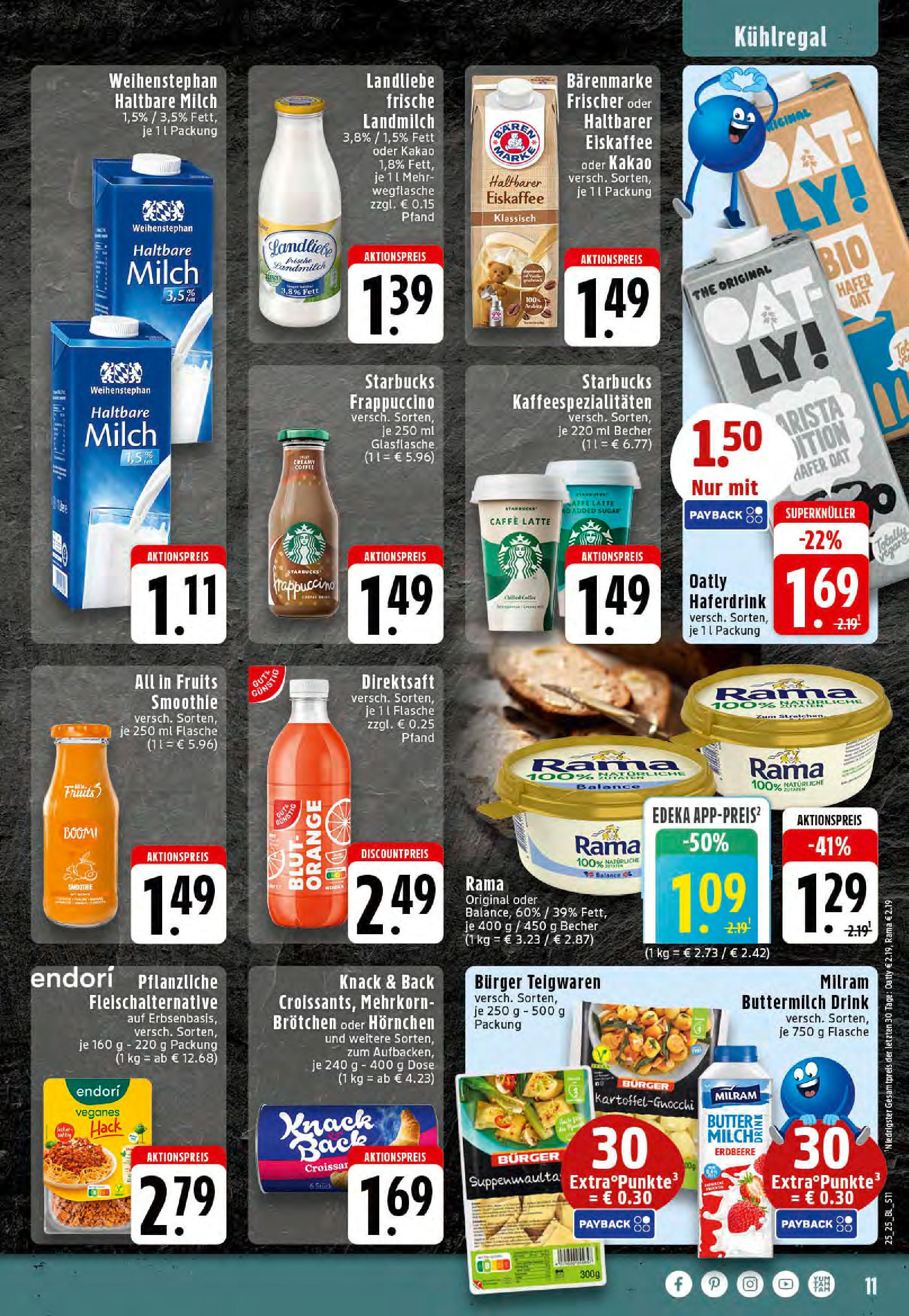 Edeka prospekt Stolberg	 (ab 15.06.2025) » Angebote Online | Seite: 11 | Produkte: Buttermilch, Haltbare milch, Burger, Haferdrink