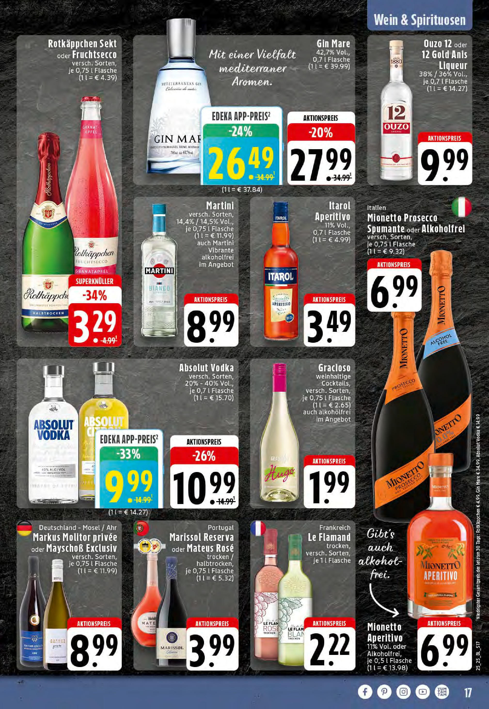 Edeka prospekt Stolberg	 (ab 15.06.2025) » Angebote Online | Seite: 17 | Produkte: Ouzo 12, Granatapfel, Prosecco, Rotkäppchen
