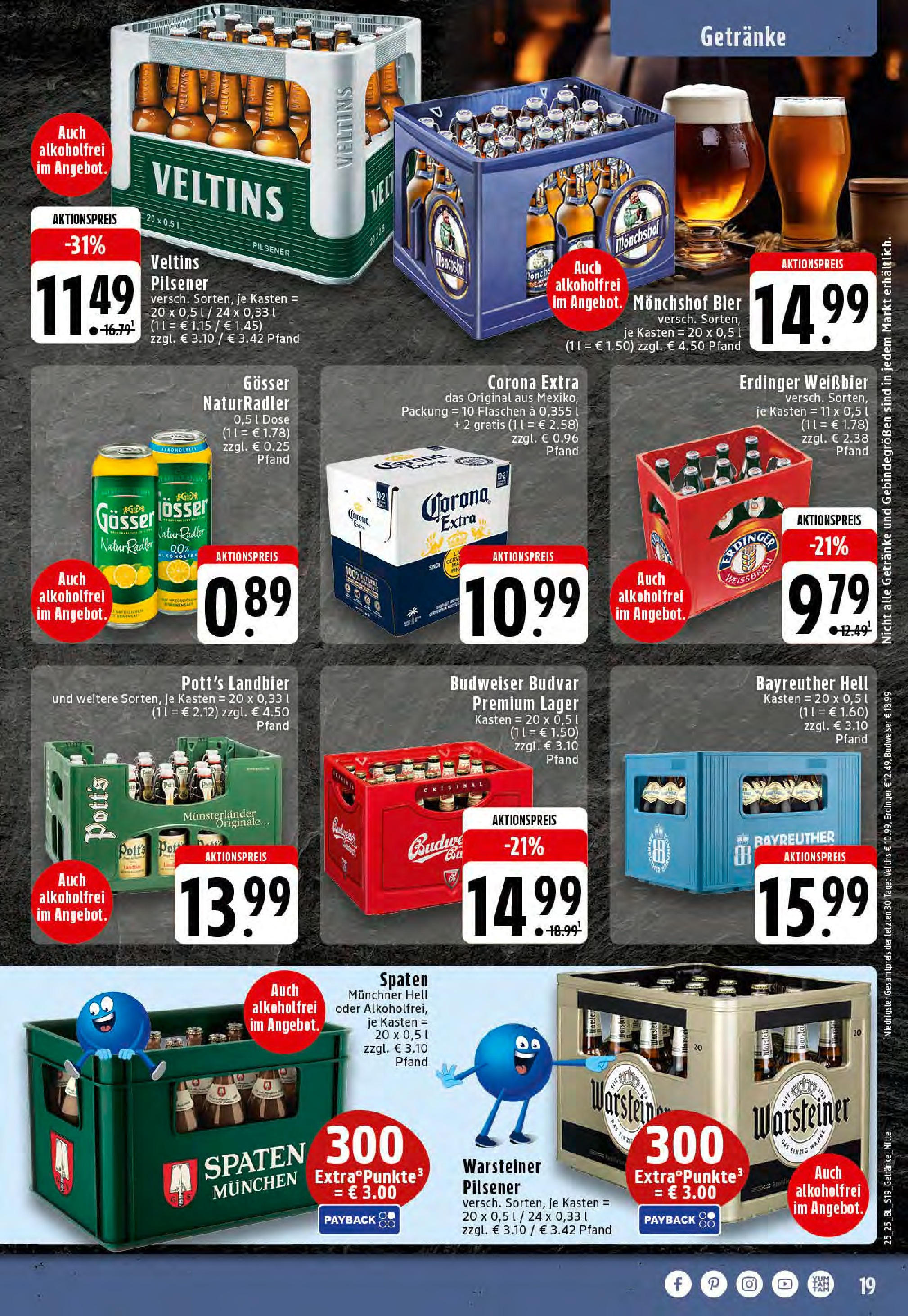 Edeka prospekt Stolberg	 (ab 15.06.2025) » Angebote Online | Seite: 19 | Produkte: Monchshof, Radler, Warsteiner, Veltins