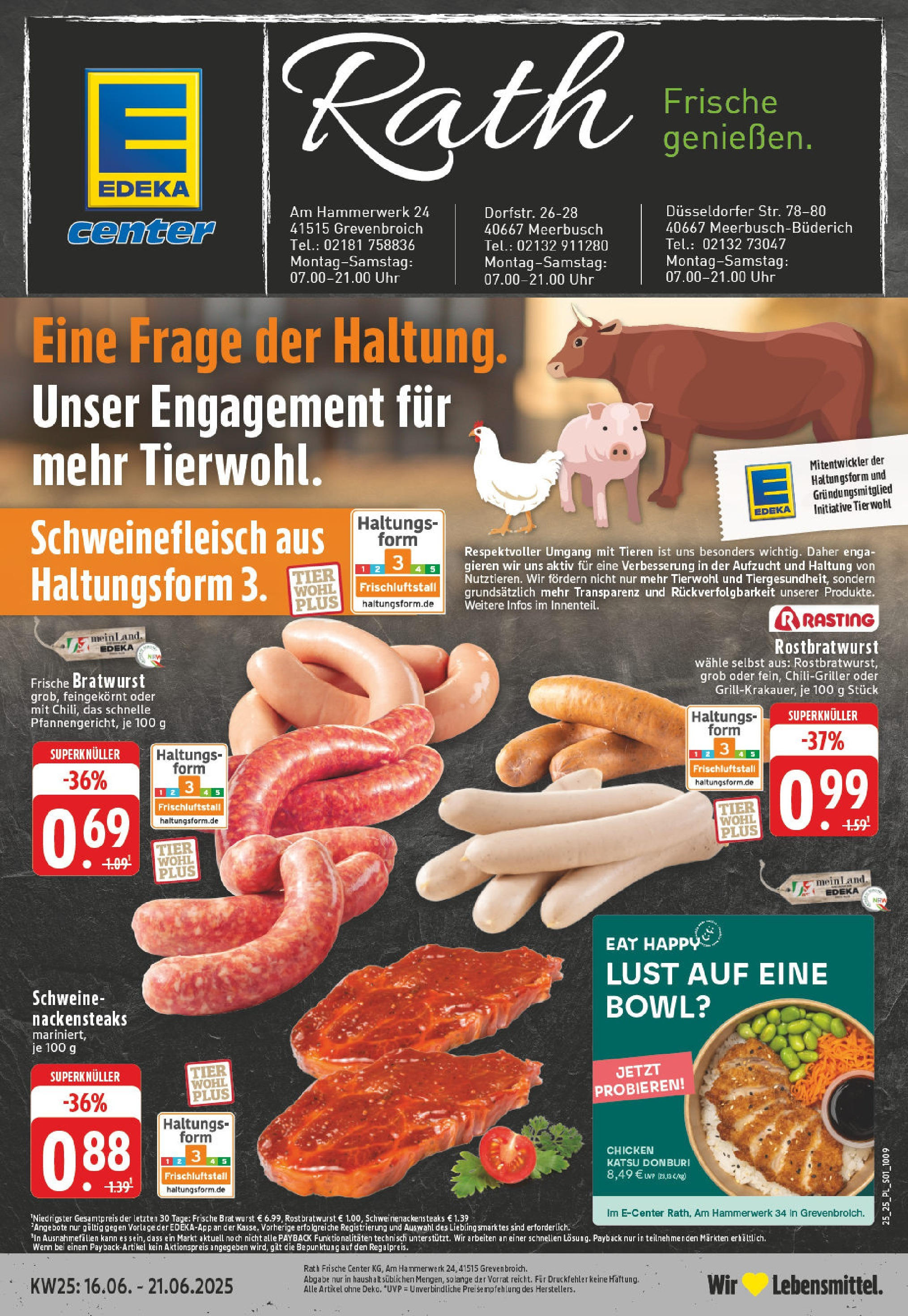 EDEKA Prospekt ab 15.06.2025 - Prospekt Grevenbroich Online Vorschau von dem Prospekt des Geschäftes Edeka, gültig ab dem 15.06.2025