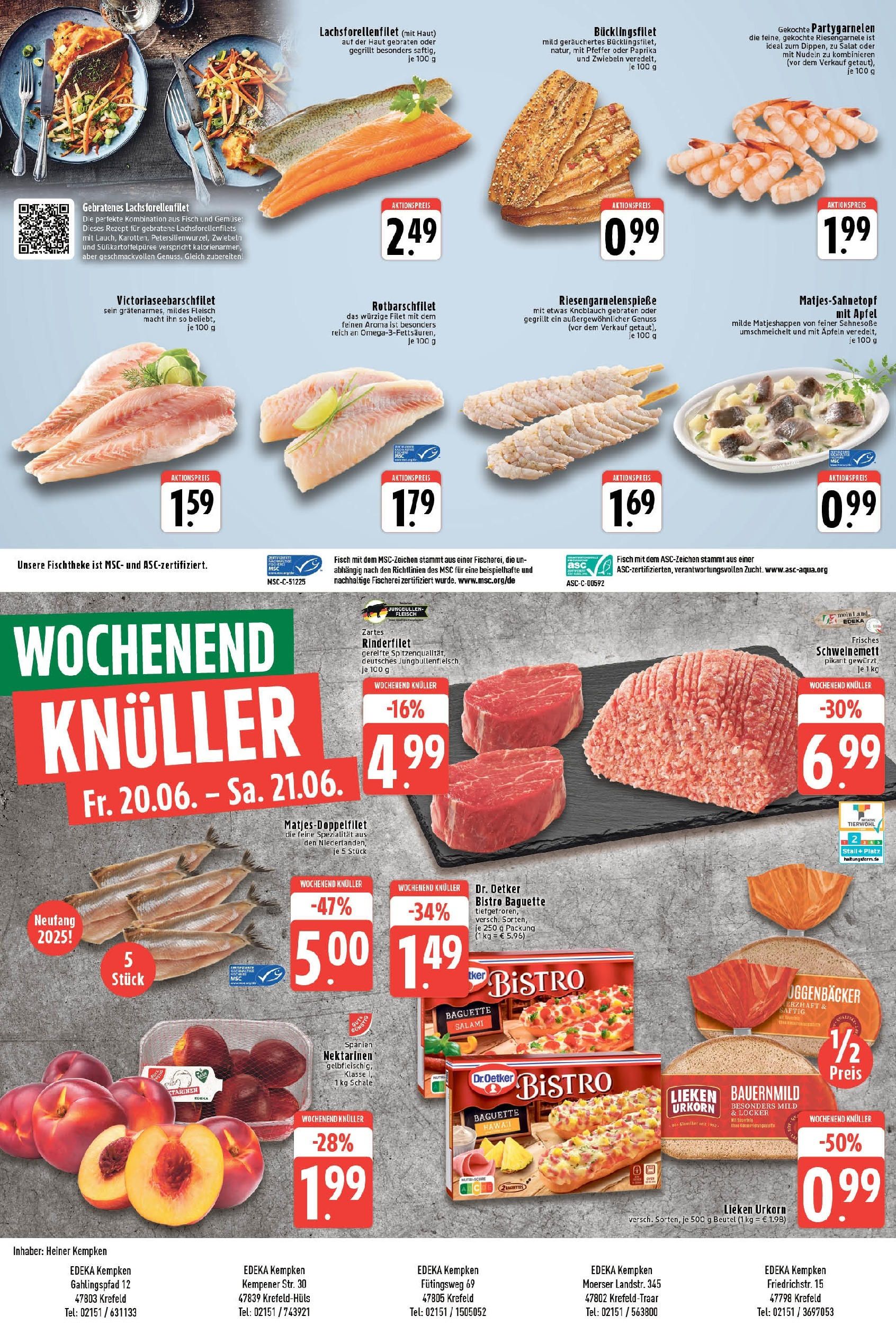 Edeka prospekt Krefeld	 (ab 15.06.2025) » Angebote Online | Seite: 8 | Produkte: Nektarinen, Rinderfilet, Fisch, Salat