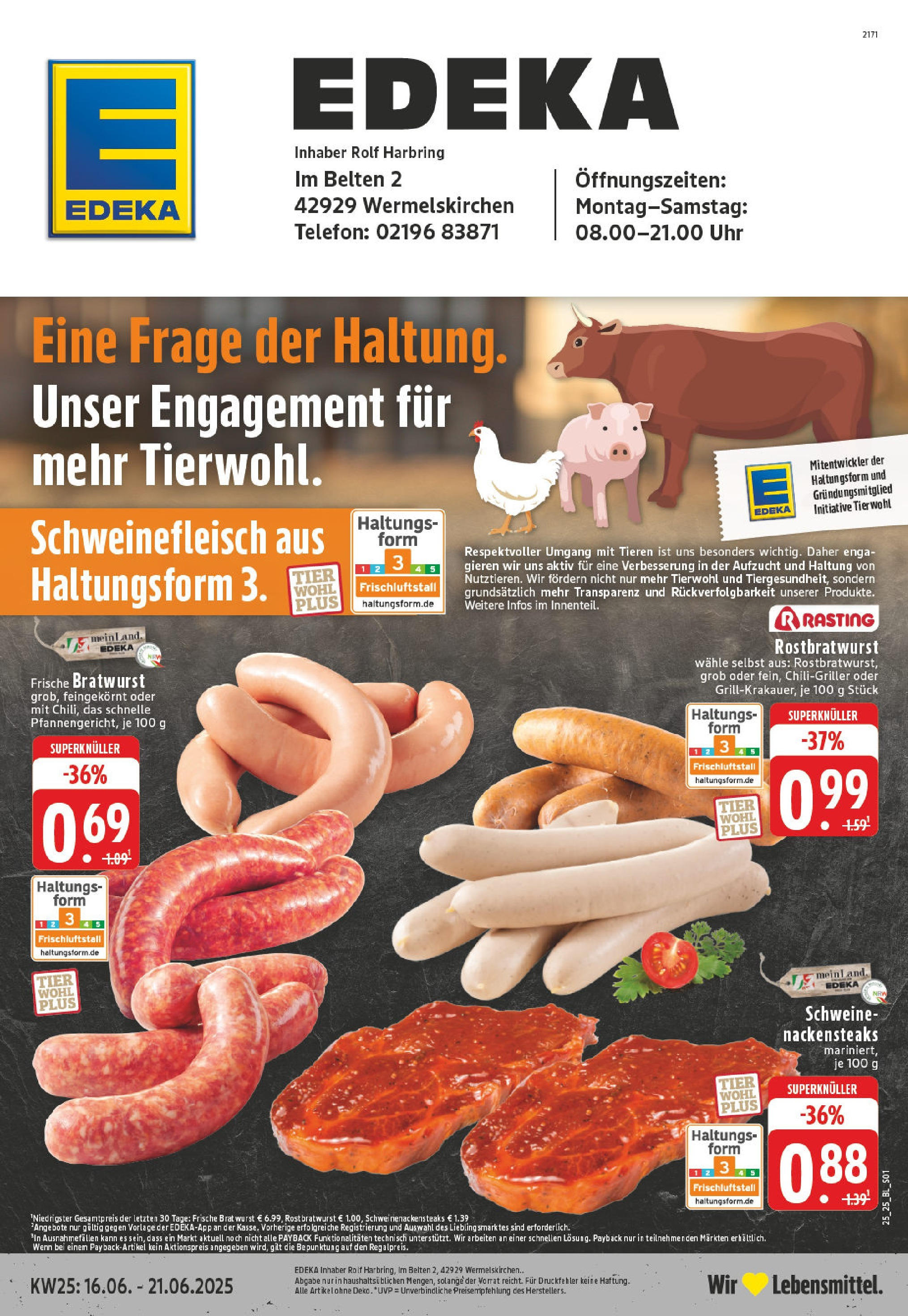 EDEKA Prospekt ab 15.06.2025 - Prospekt Wermelskirchen Online Vorschau von dem Prospekt des Geschäftes Edeka, gültig ab dem 15.06.2025