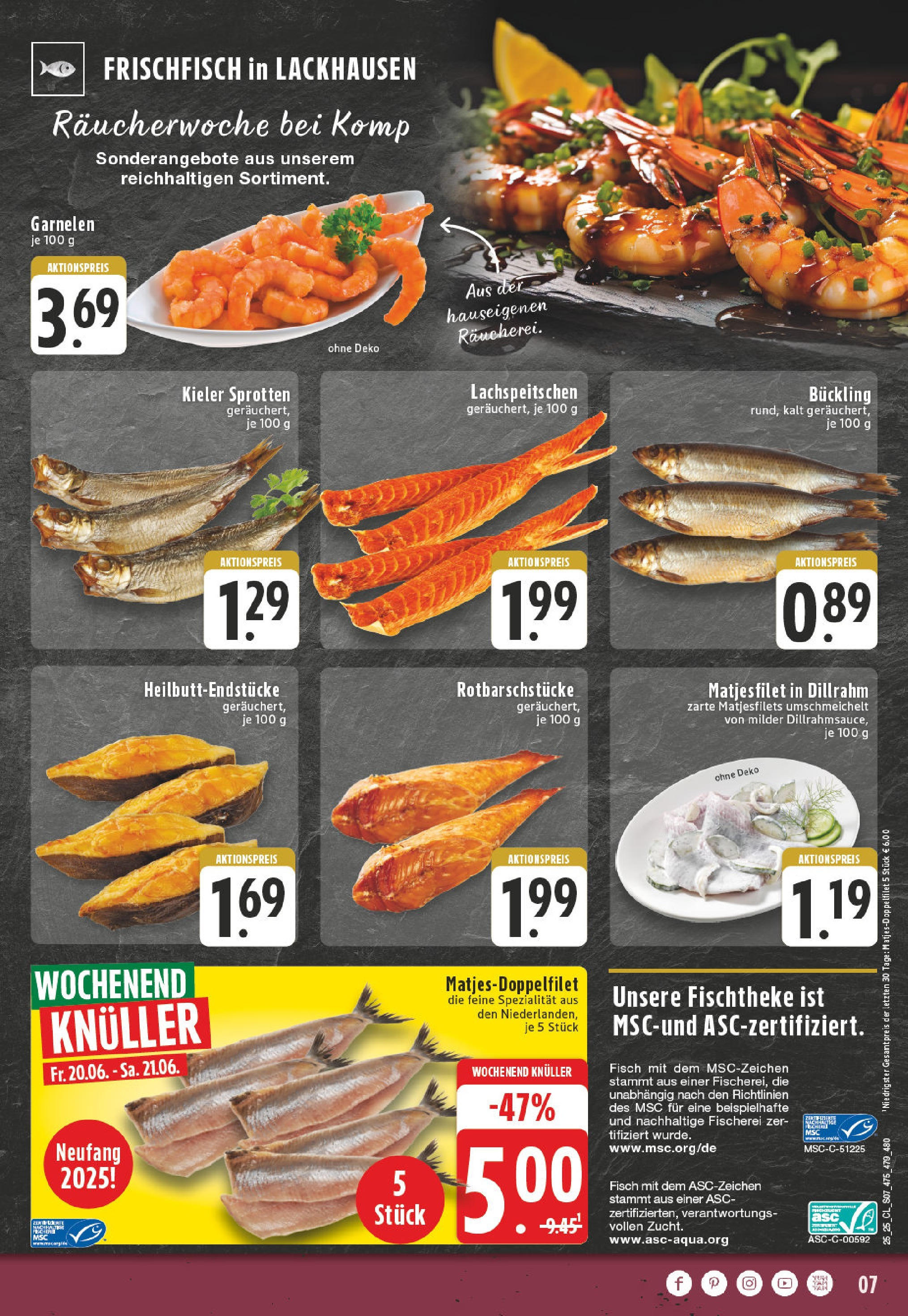 Edeka prospekt Hamminkeln -Mehrhoog	 (ab 15.06.2025) » Angebote Online | Seite: 7 | Produkte: Garnelen, Fisch, Dill
