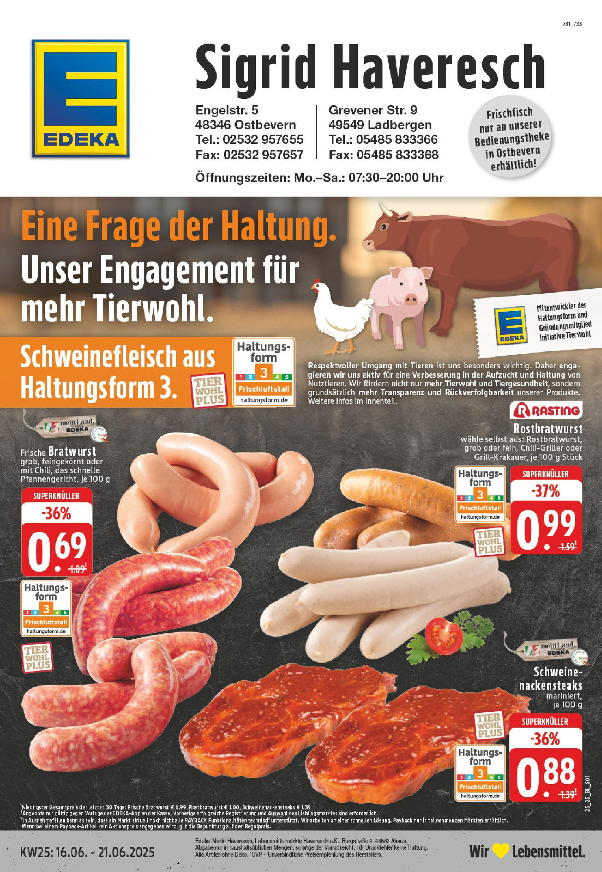 EDEKA Prospekt ab 15.06.2025 - Prospekt Ostbevern Online Vorschau von dem Prospekt des Geschäftes Edeka, gültig ab dem 15.06.2025