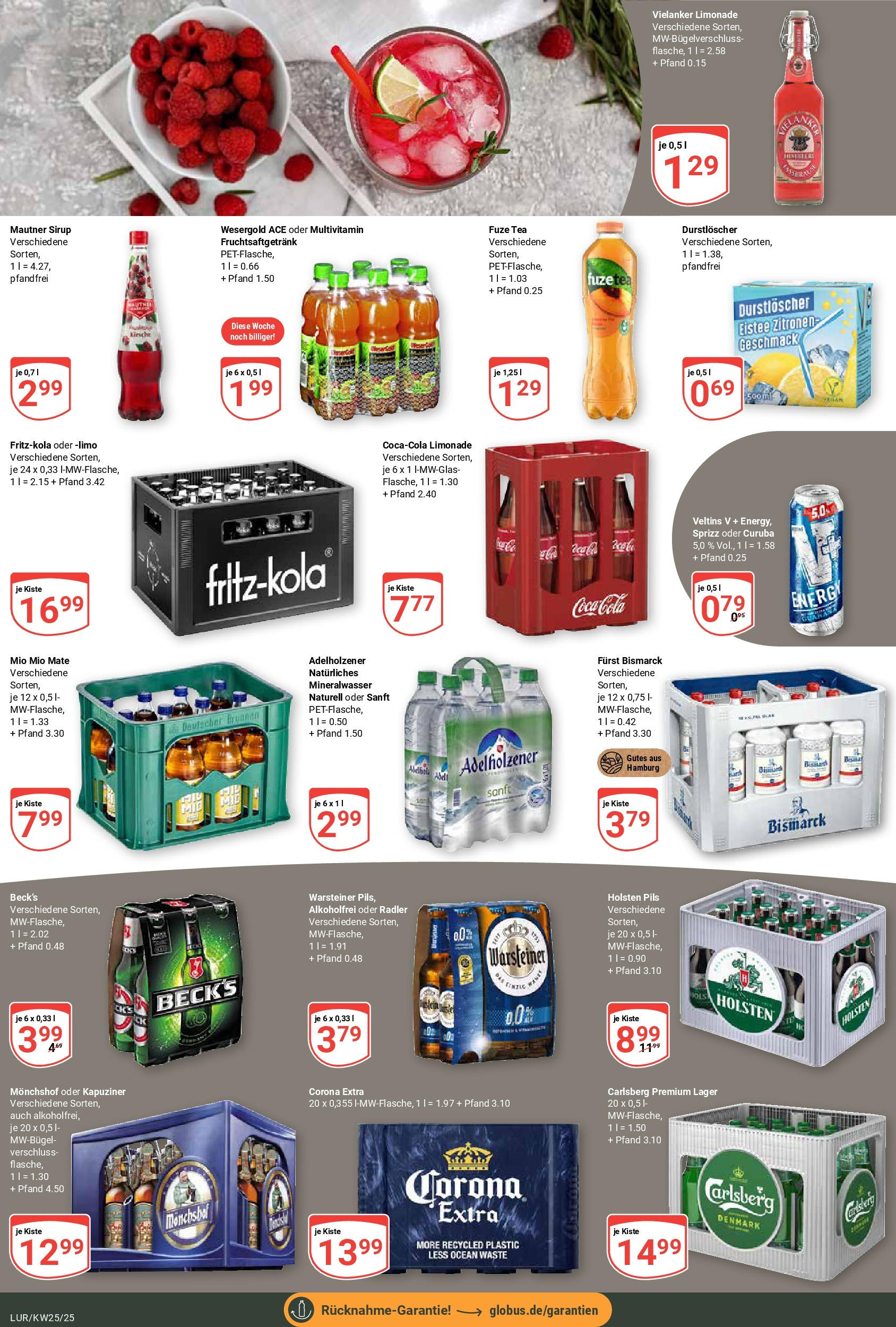Globus prospekt Hamburg	 (ab 15.06.2025) » Angebote online | Seite: 20 | Produkte: Carlsberg, Energy, Sirup, Radler