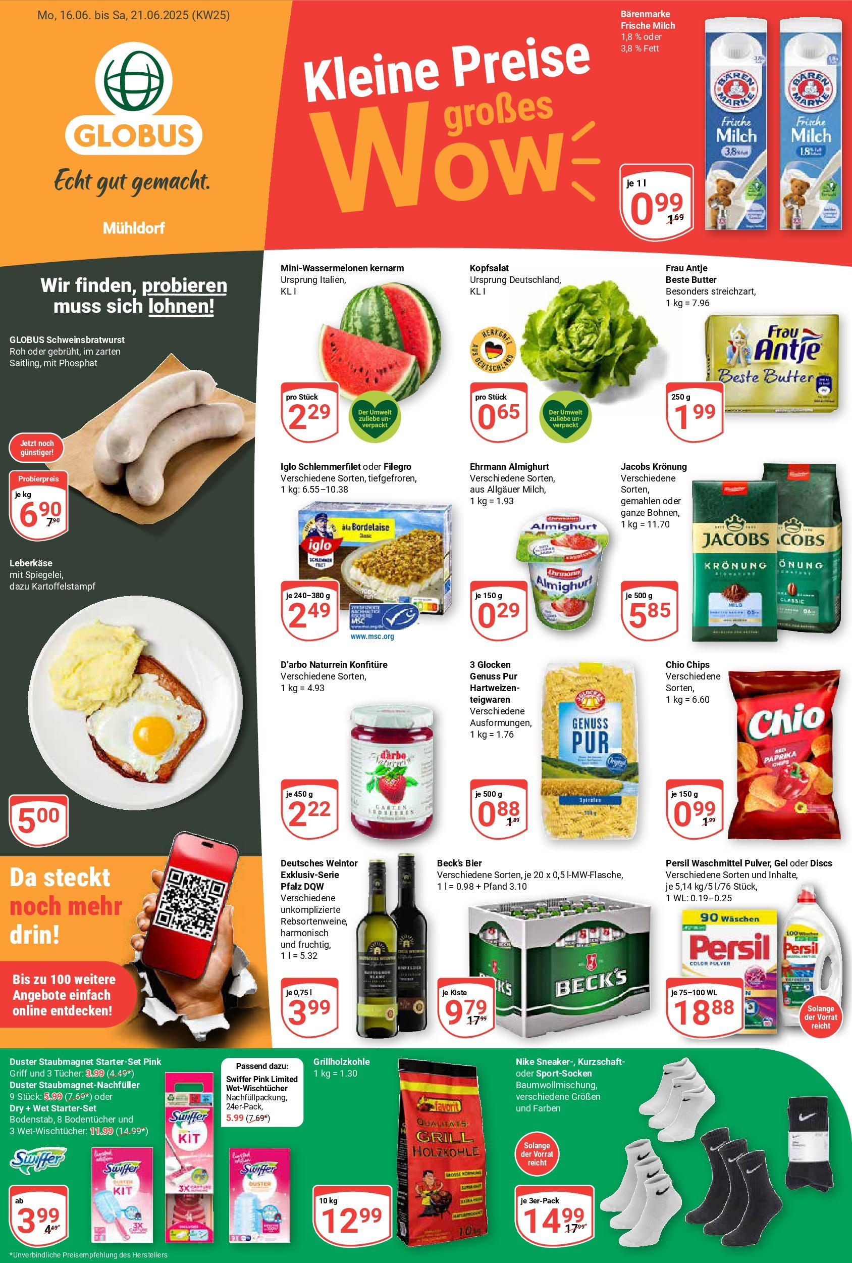 Globus prospekt Mühldorf	 (ab 15.06.2025) » Angebote online | Seite: 1 | Produkte: Ehrmann almighurt, Butter, Chips, Persil