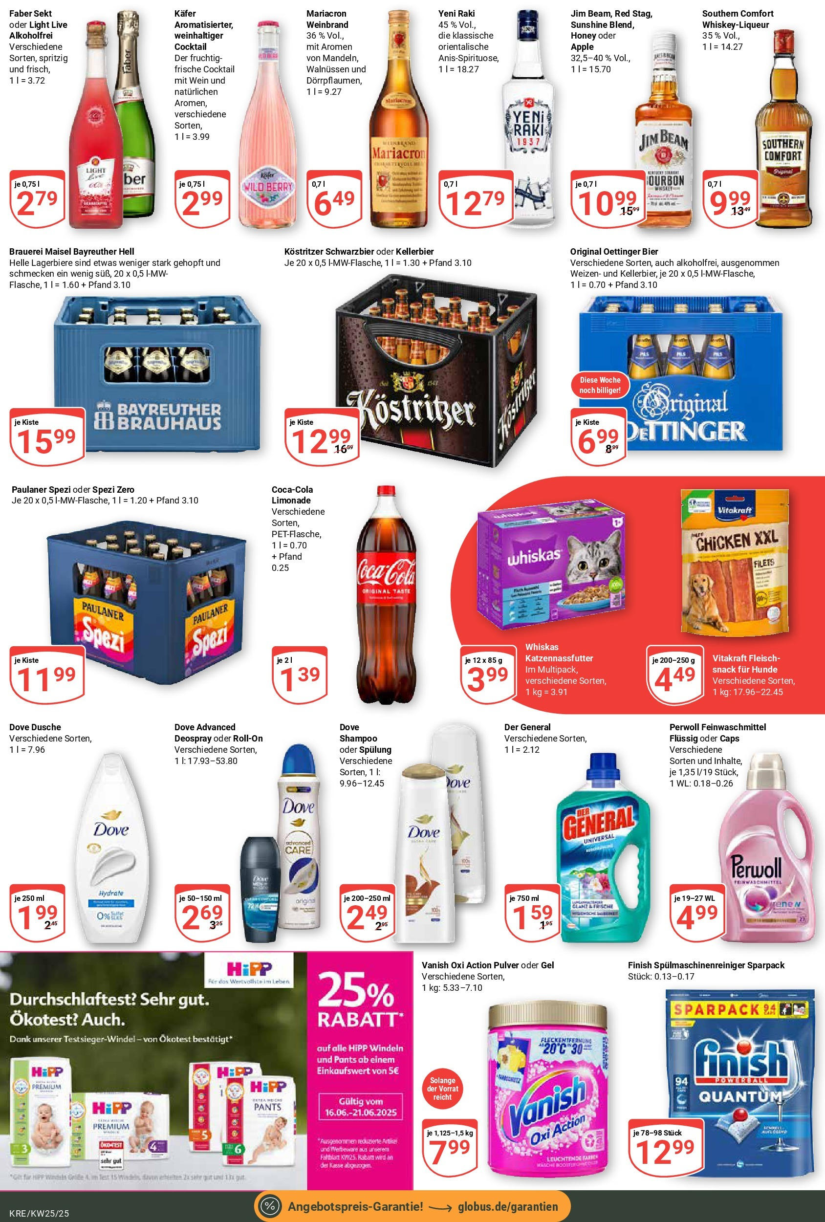 Globus prospekt Krefeld	 (ab 15.06.2025) » Angebote online | Seite: 7 | Produkte: Jim beam, Kostritzer, Sekt, Oettinger