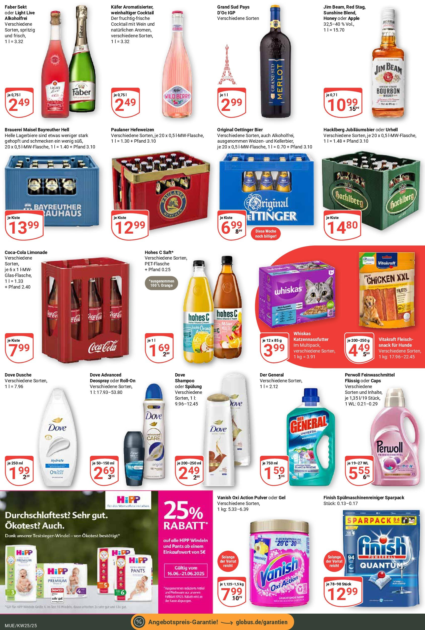 Globus prospekt Mühldorf	 (ab 15.06.2025) » Angebote online | Seite: 4 | Produkte: Oettinger, Spülmaschinenreiniger, Bourbon, Whiskas