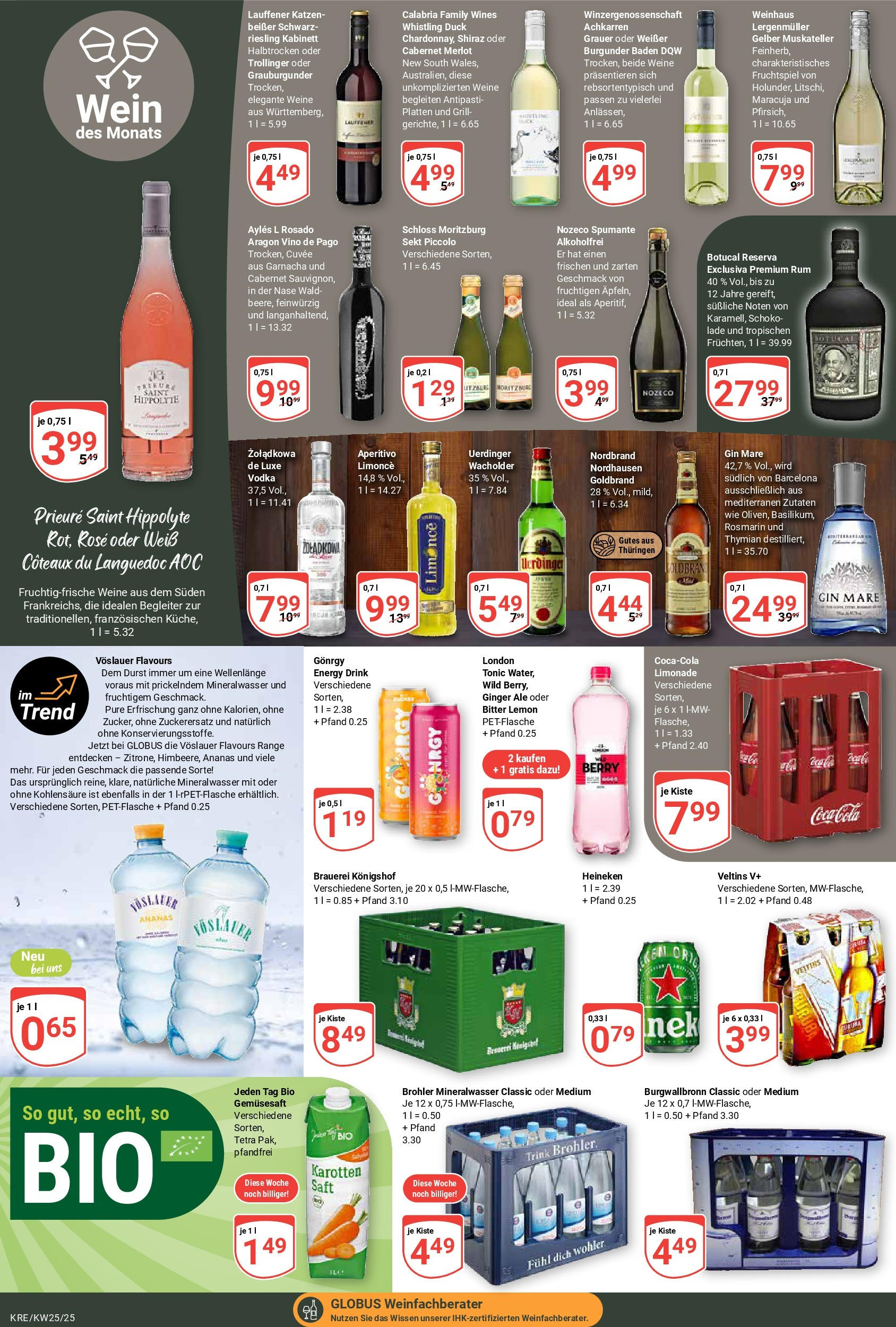 Globus prospekt Krefeld	 (ab 15.06.2025) » Angebote online | Seite: 17 | Produkte: Rum, Saft, Wein, Gin