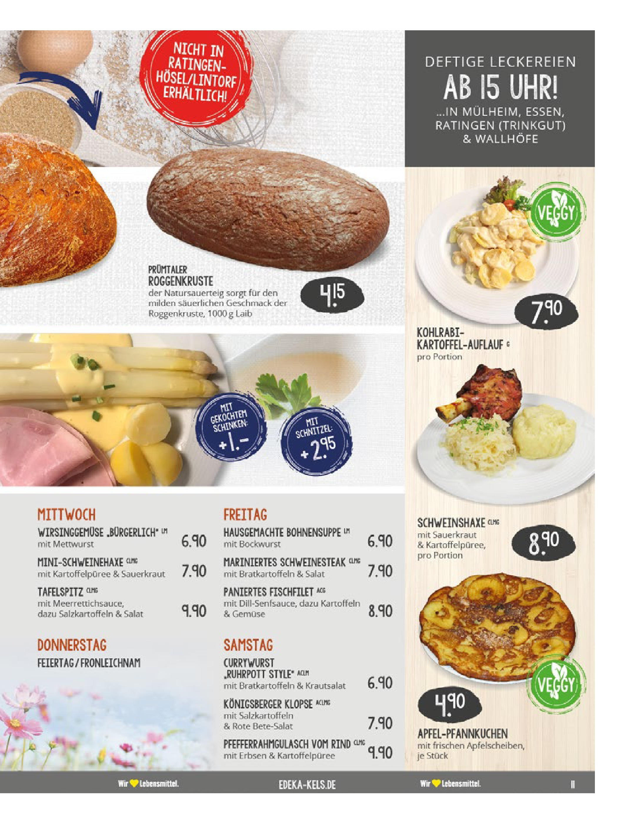 Edeka prospekt Ratingen	 (ab 15.06.2025) » Angebote Online | Seite: 11 | Produkte: Gemüse, Steak, Erbsen, Uhr
