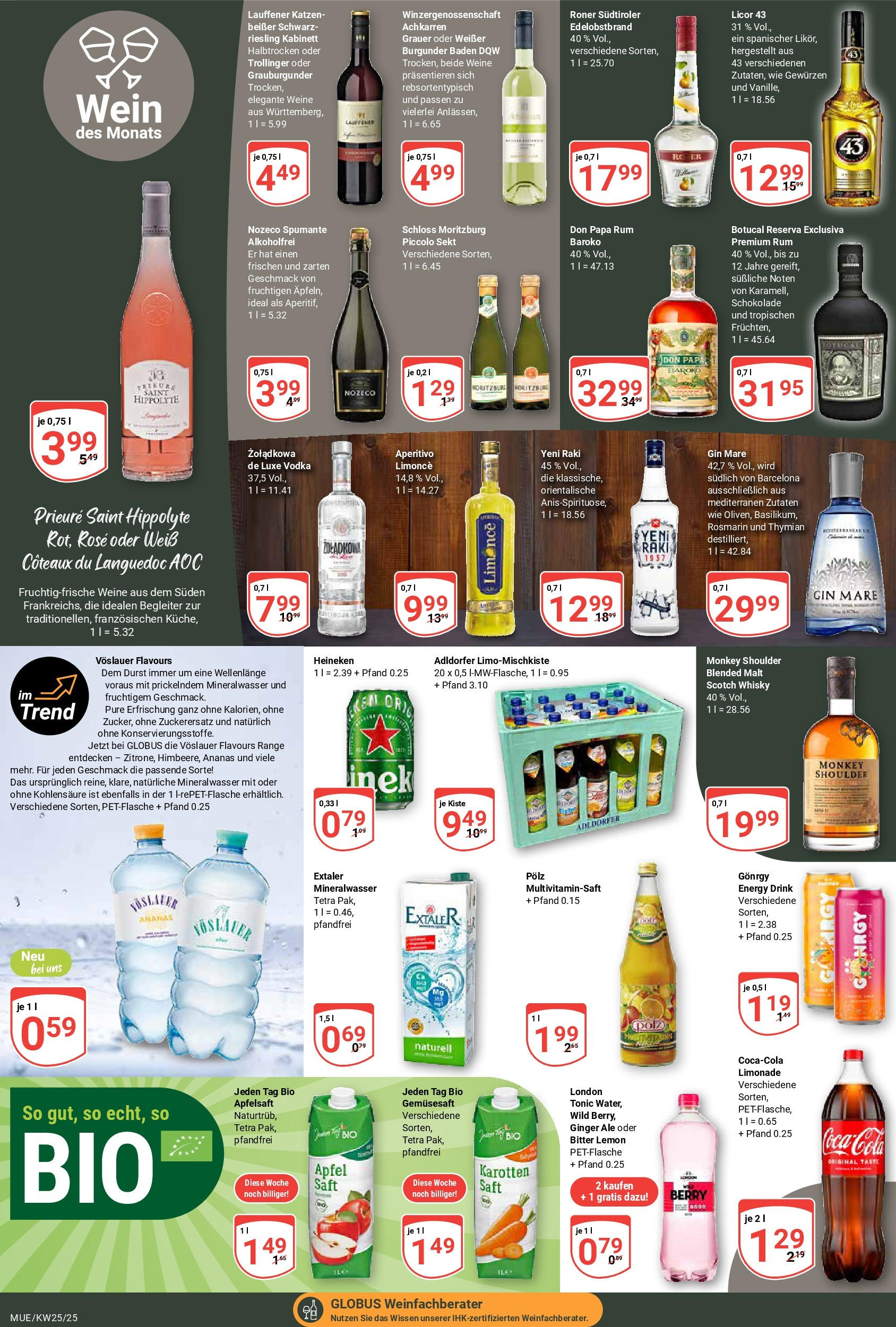 Globus prospekt Mühldorf	 (ab 15.06.2025) » Angebote online | Seite: 15 | Produkte: Energy, Rum, Limonade, Apple