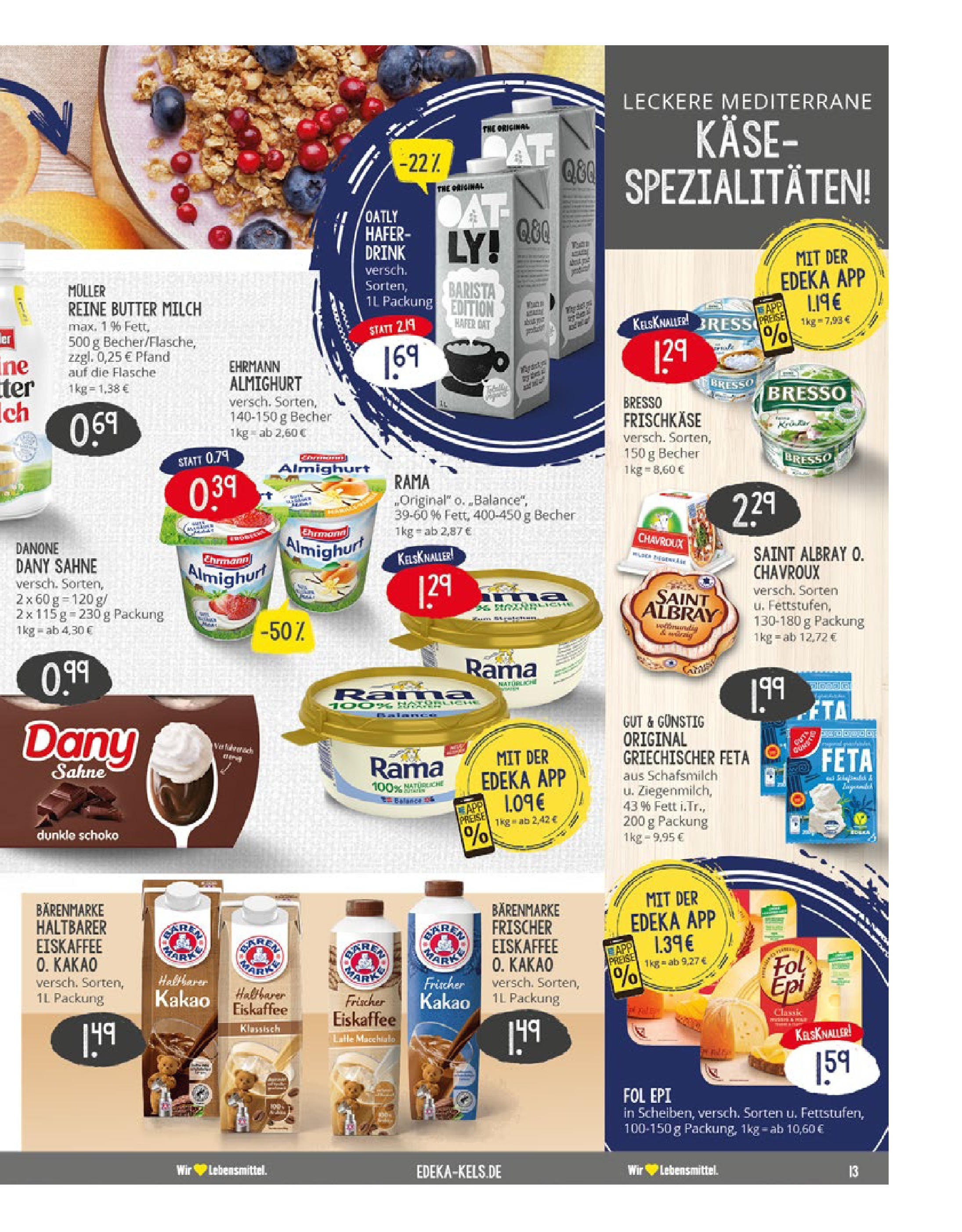 Edeka prospekt Ratingen	 (ab 15.06.2025) » Angebote Online | Seite: 13 | Produkte: Rama, Ehrmann almighurt, Feta, Frischkase