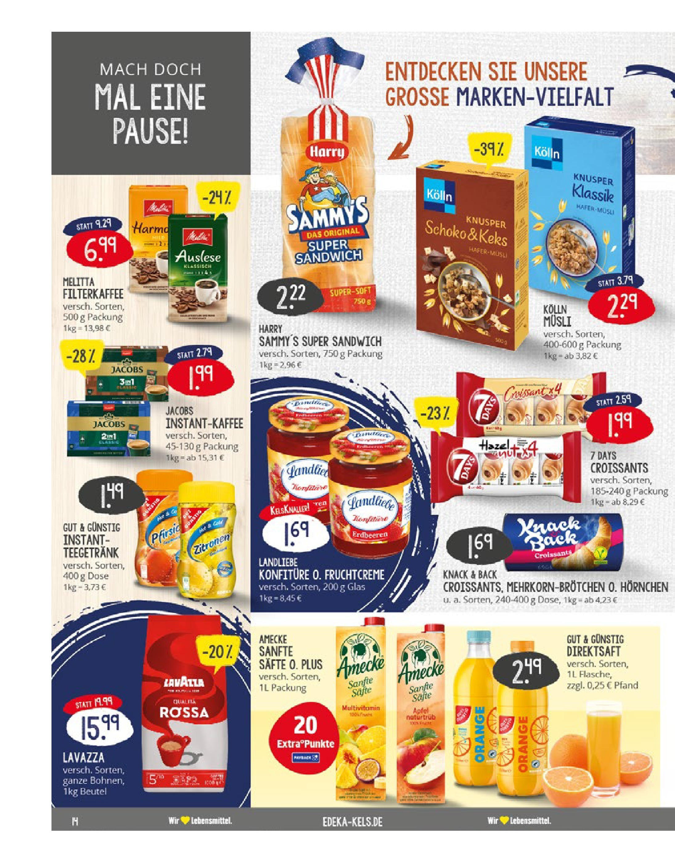 Edeka prospekt Ratingen	 (ab 15.06.2025) » Angebote Online | Seite: 14 | Produkte: Lavazza, Kolln, Kolln musli, Pfirsich