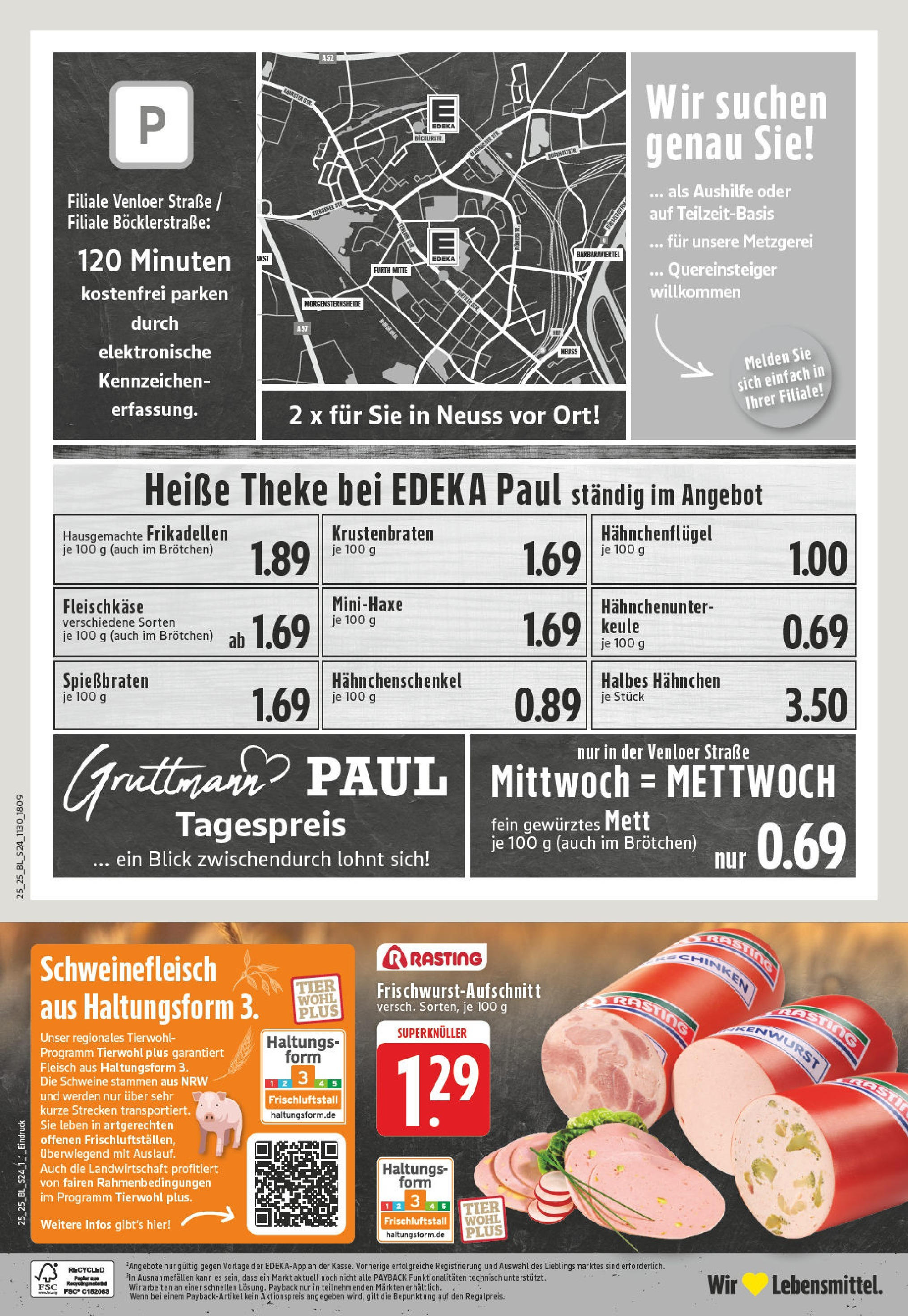Edeka prospekt Neuss	 (ab 15.06.2025) » Angebote Online | Seite: 24 | Produkte: Hahnchen, Theke, Krustenbraten, Schweinefleisch