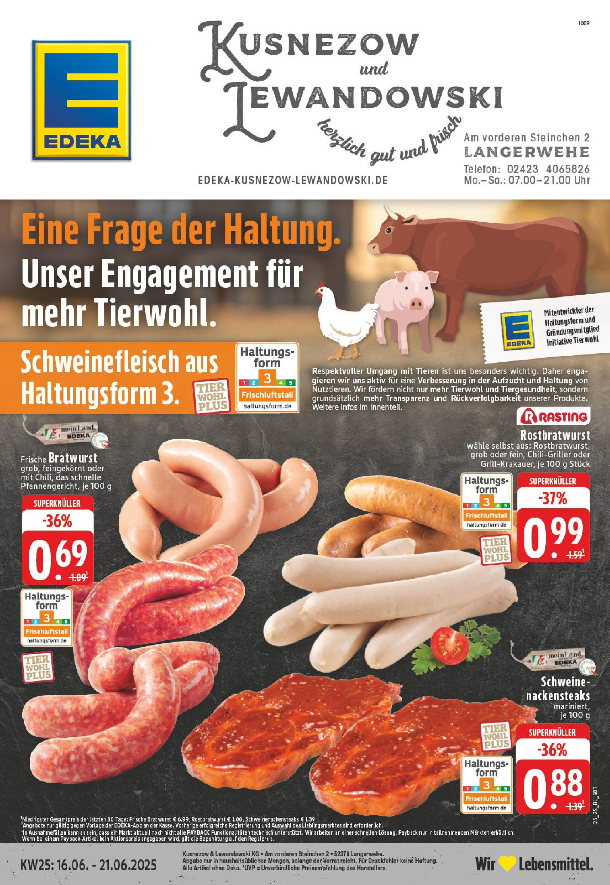 EDEKA Prospekt ab 15.06.2025 - Prospekt Langerwehe Online Vorschau von dem Prospekt des Geschäftes Edeka, gültig ab dem 15.06.2025