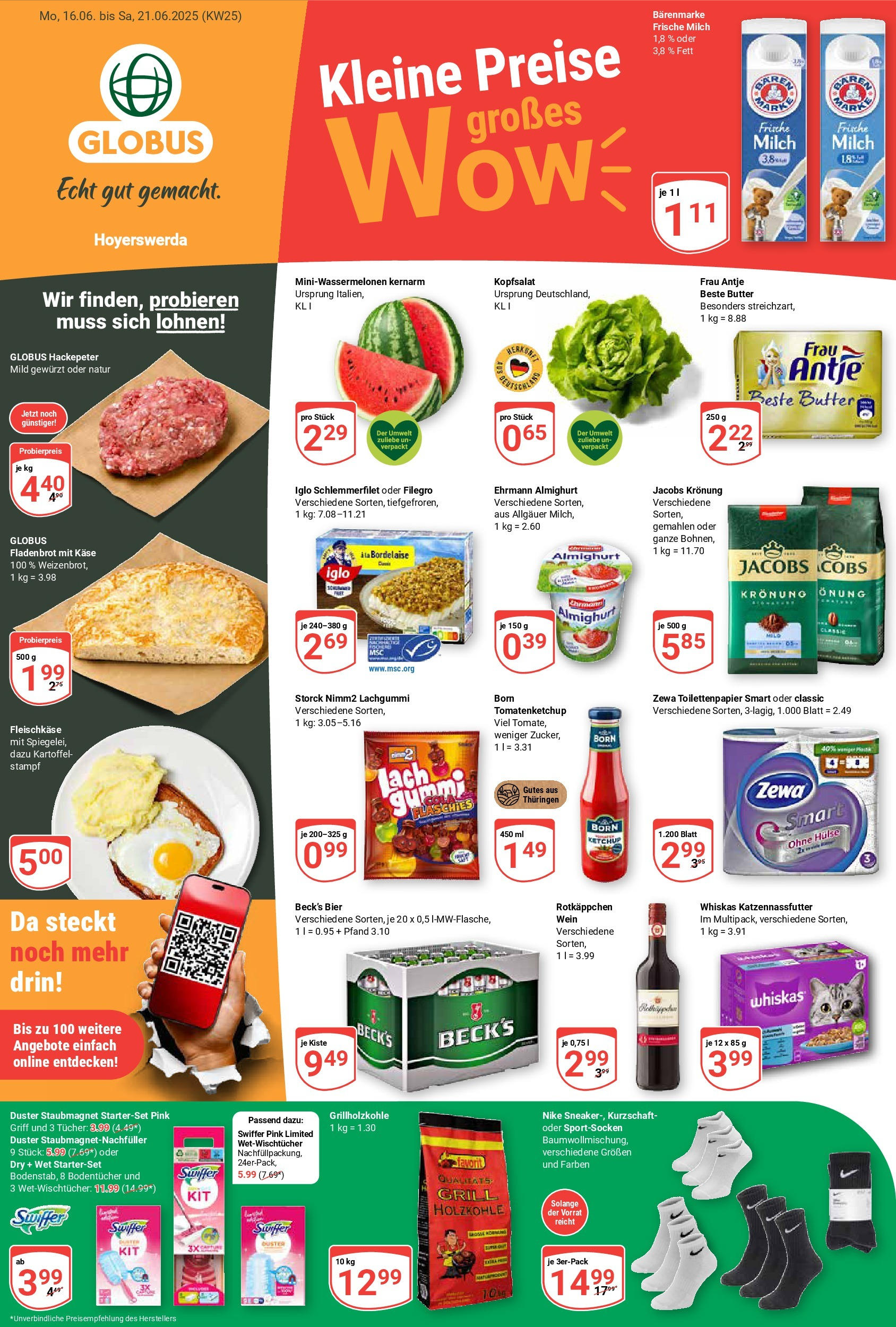 Globus prospekt Hoyerswerda	 (ab 15.06.2025) » Angebote online | Seite: 5 | Produkte: Ehrmann almighurt, Iglo, Swiffer, Whiskas