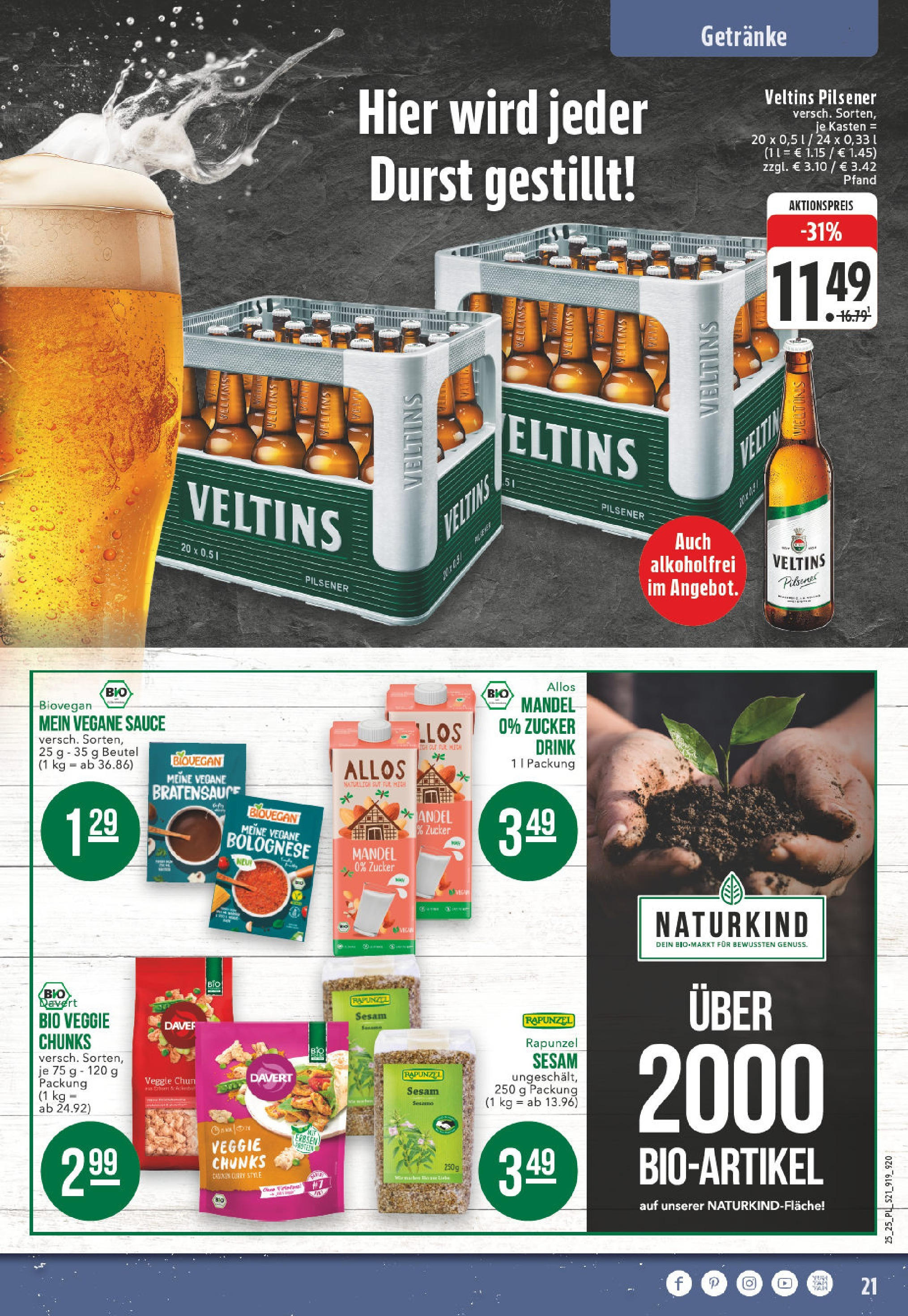 Edeka prospekt Xanten	 (ab 15.06.2025) » Angebote Online | Seite: 21 | Produkte: Zucker, Veltins