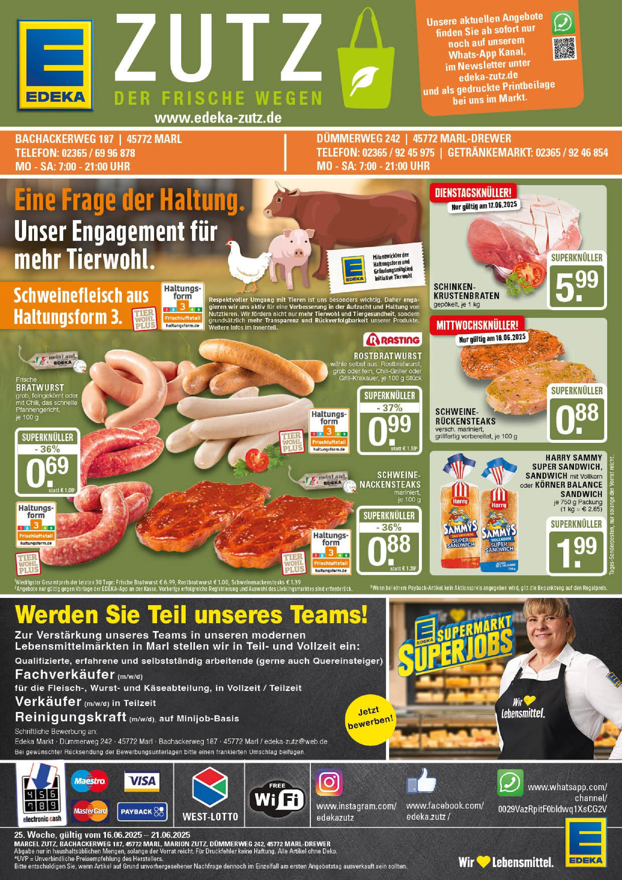 EDEKA Prospekt ab 15.06.2025 - Prospekt Marl Online Vorschau von dem Prospekt des Geschäftes Edeka, gültig ab dem 15.06.2025
