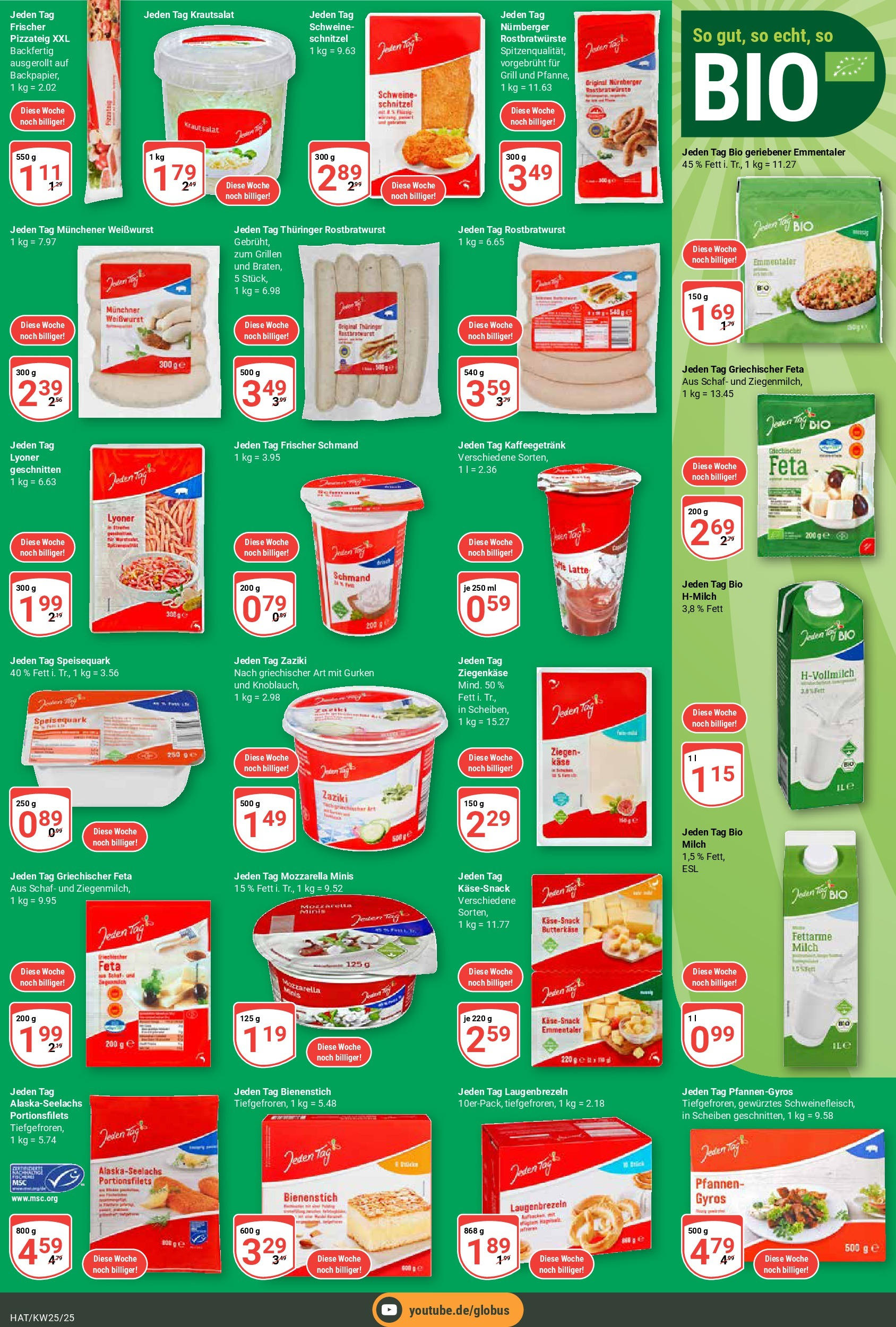 Globus prospekt Hattersheim	 (ab 15.06.2025) » Angebote online | Seite: 15 | Produkte: Mozzarella, Weißwurst, Schnitzel, Speisequark