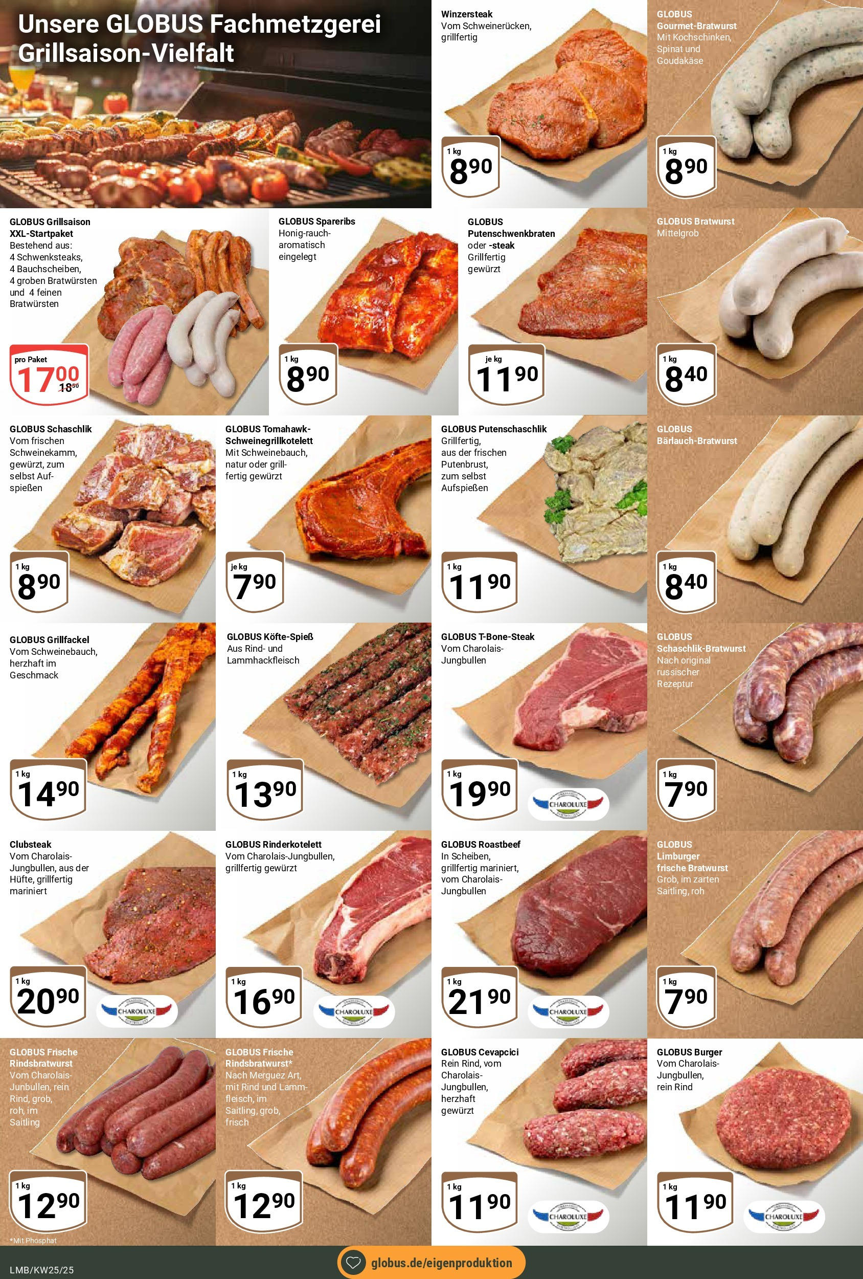 Globus prospekt Limburg	 (ab 15.06.2025) » Angebote online | Seite: 7 | Produkte: Grill, Bratwurst, Cevapcici, Steak