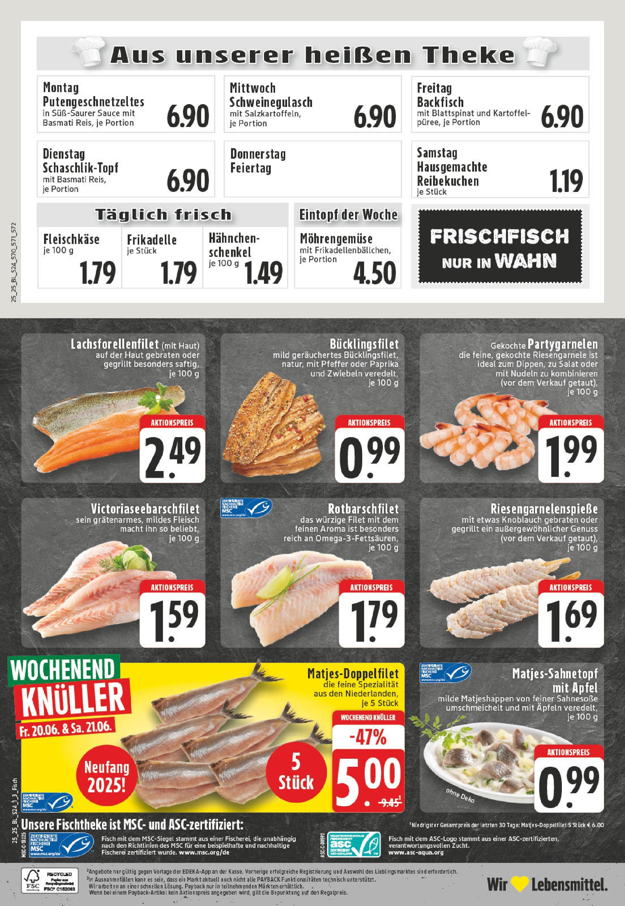 Edeka prospekt Köln	 (ab 15.06.2025) » Angebote Online | Seite: 24 | Produkte: Schweinegulasch, Hahnchenschenkel, Nudeln, Salat