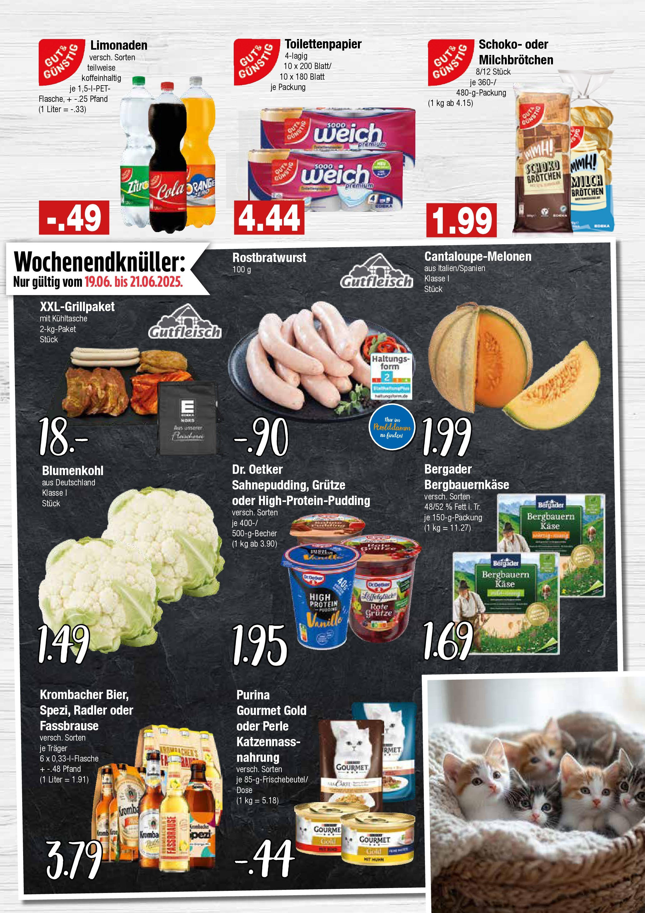 Edeka prospekt Hamburg	 (ab 15.06.2025) » Angebote Online | Seite: 10 | Produkte: Pudding, Krombacher, Blumenkohl, Toilettenpapier