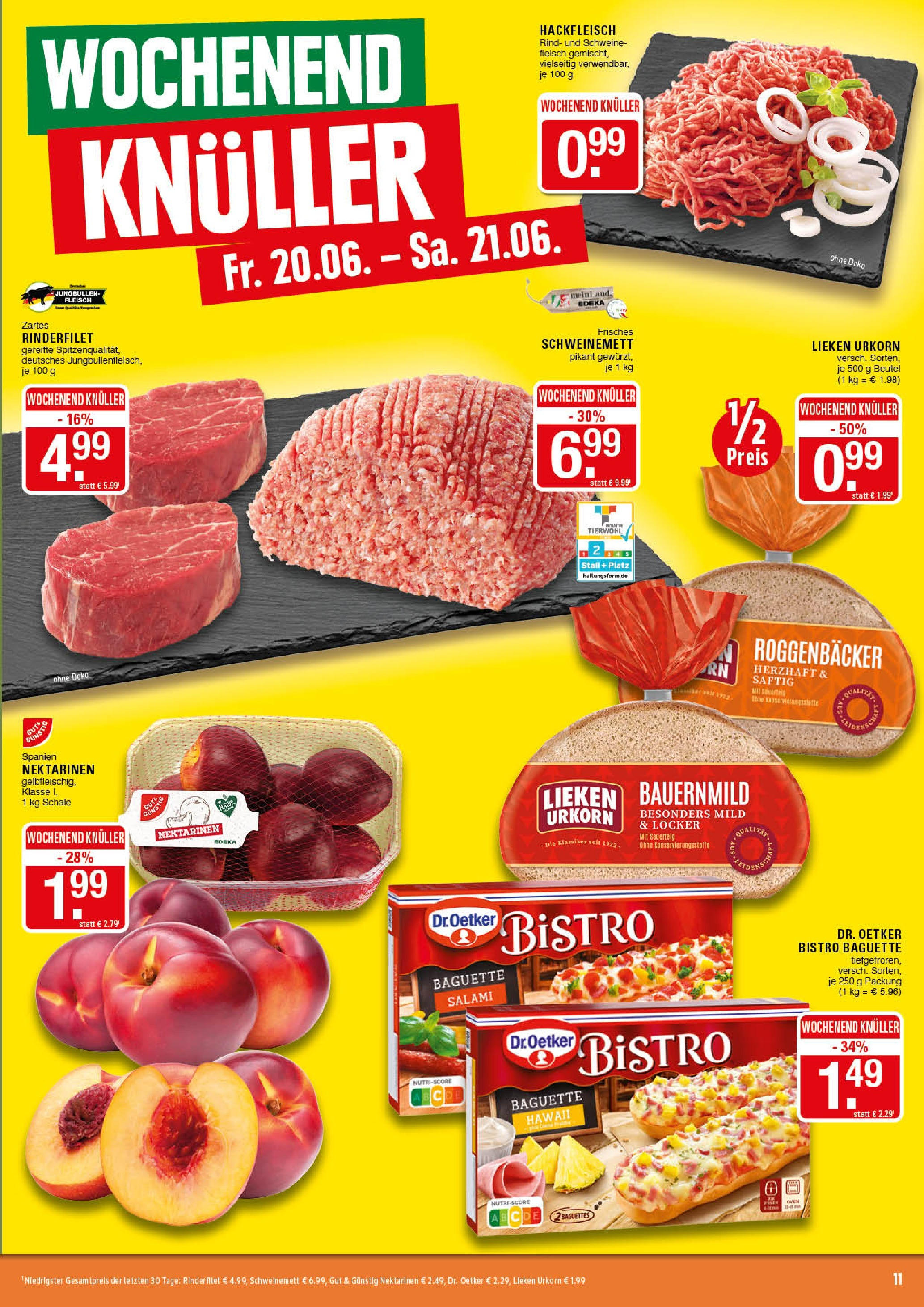 Edeka prospekt Marl	 (ab 15.06.2025) » Angebote Online | Seite: 11 | Produkte: Baguette, Salami, Schweinefleisch, Fleisch