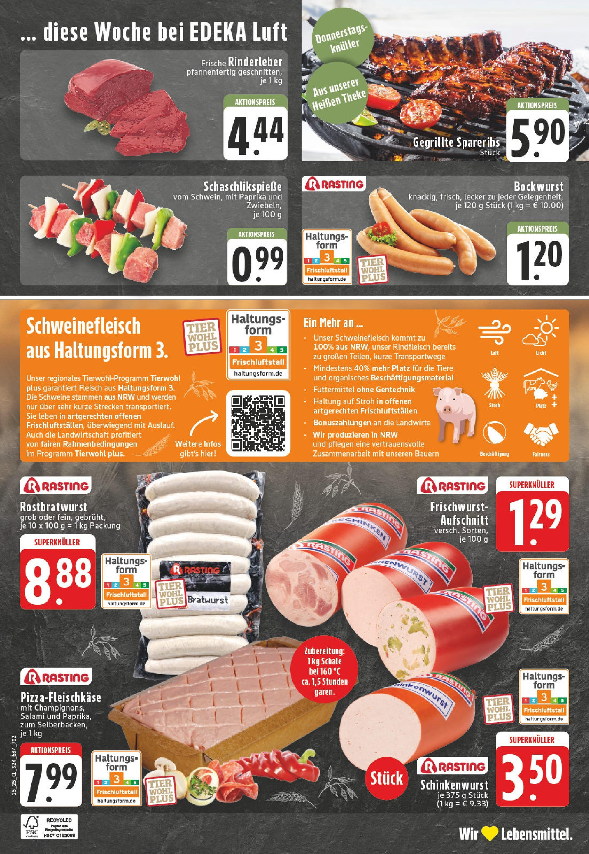 Edeka prospekt Rheinberg - Borth	 (ab 15.06.2025) » Angebote Online | Seite: 24 | Produkte: Bockwurst, Theke, Paprika, Schweinefleisch