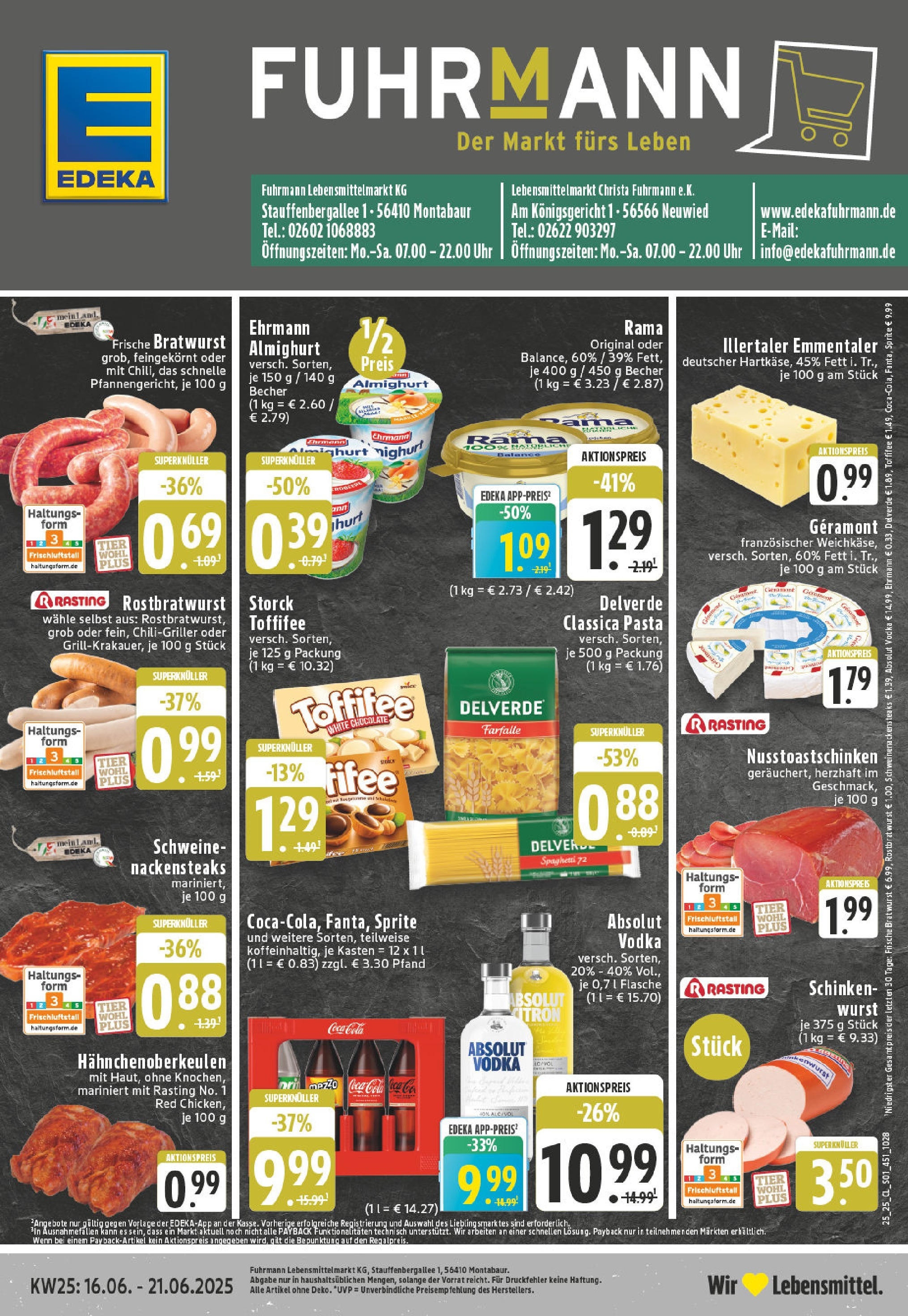 EDEKA Prospekt ab 15.06.2025 - Prospekt Neuwied Online Vorschau von dem Prospekt des Geschäftes Edeka, gültig ab dem 15.06.2025
