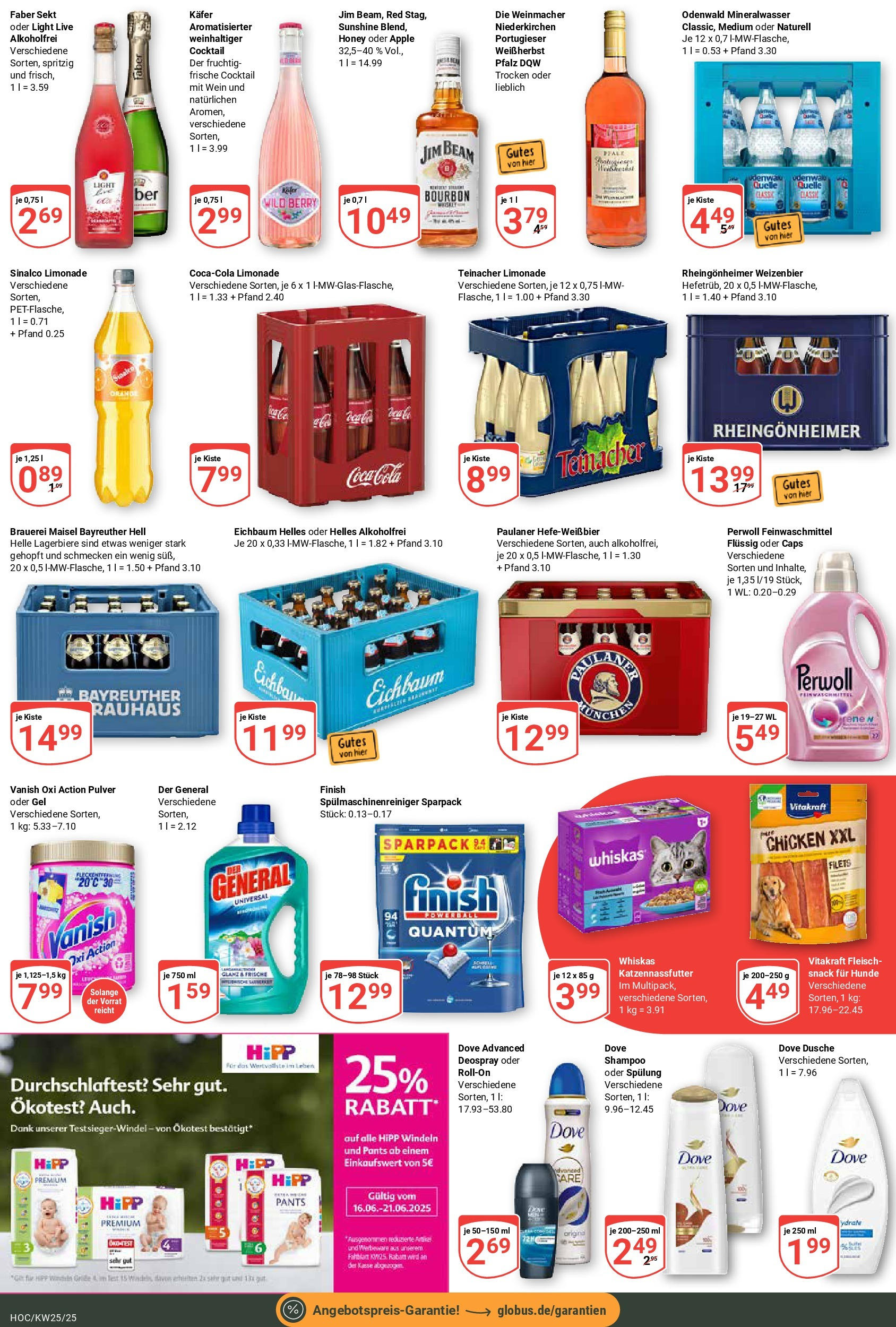 Globus prospekt Hockenheim	 (ab 15.06.2025) » Angebote online | Seite: 3 | Produkte: Jim beam, Mineralwasser, Bourbon, Paulaner