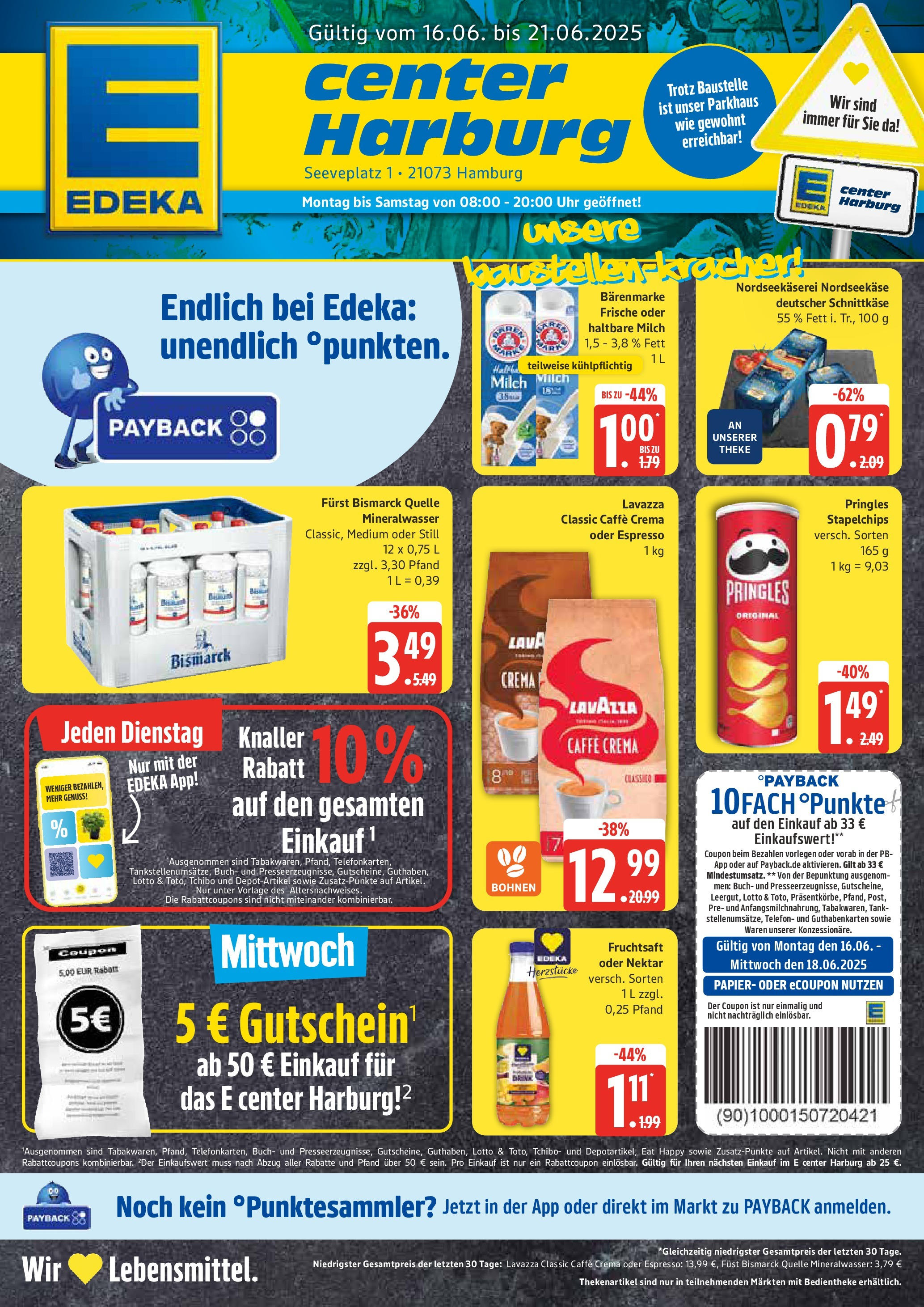 Edeka prospekt Hamburg	 (ab 15.06.2025) » Angebote Online | Seite: 1 | Produkte: Lavazza, Milch, Haltbare milch, Mineralwasser