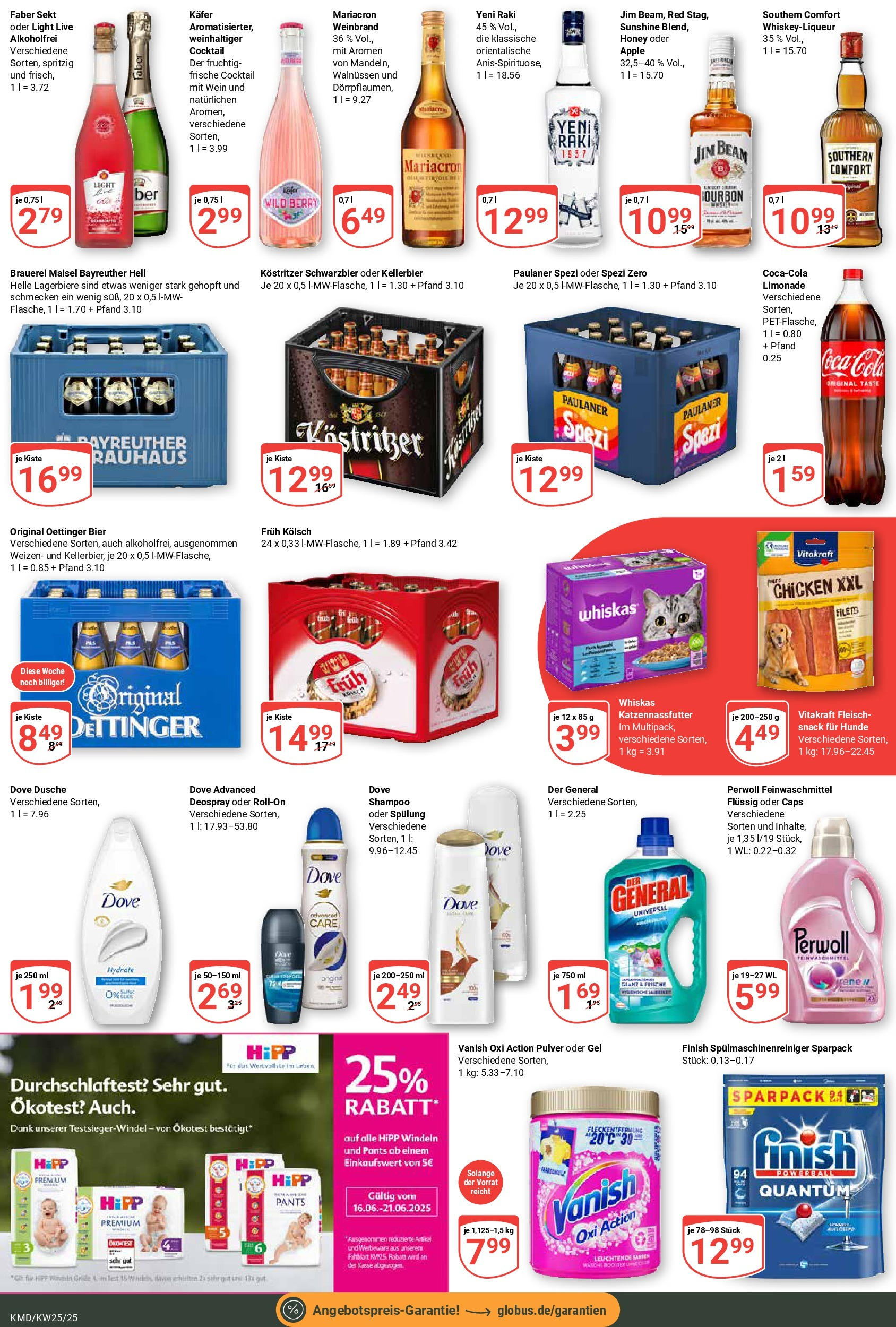 Globus prospekt Köln	 (ab 15.06.2025) » Angebote online | Seite: 7 | Produkte: Jim beam, Cola, Oettinger, Spülmaschinenreiniger
