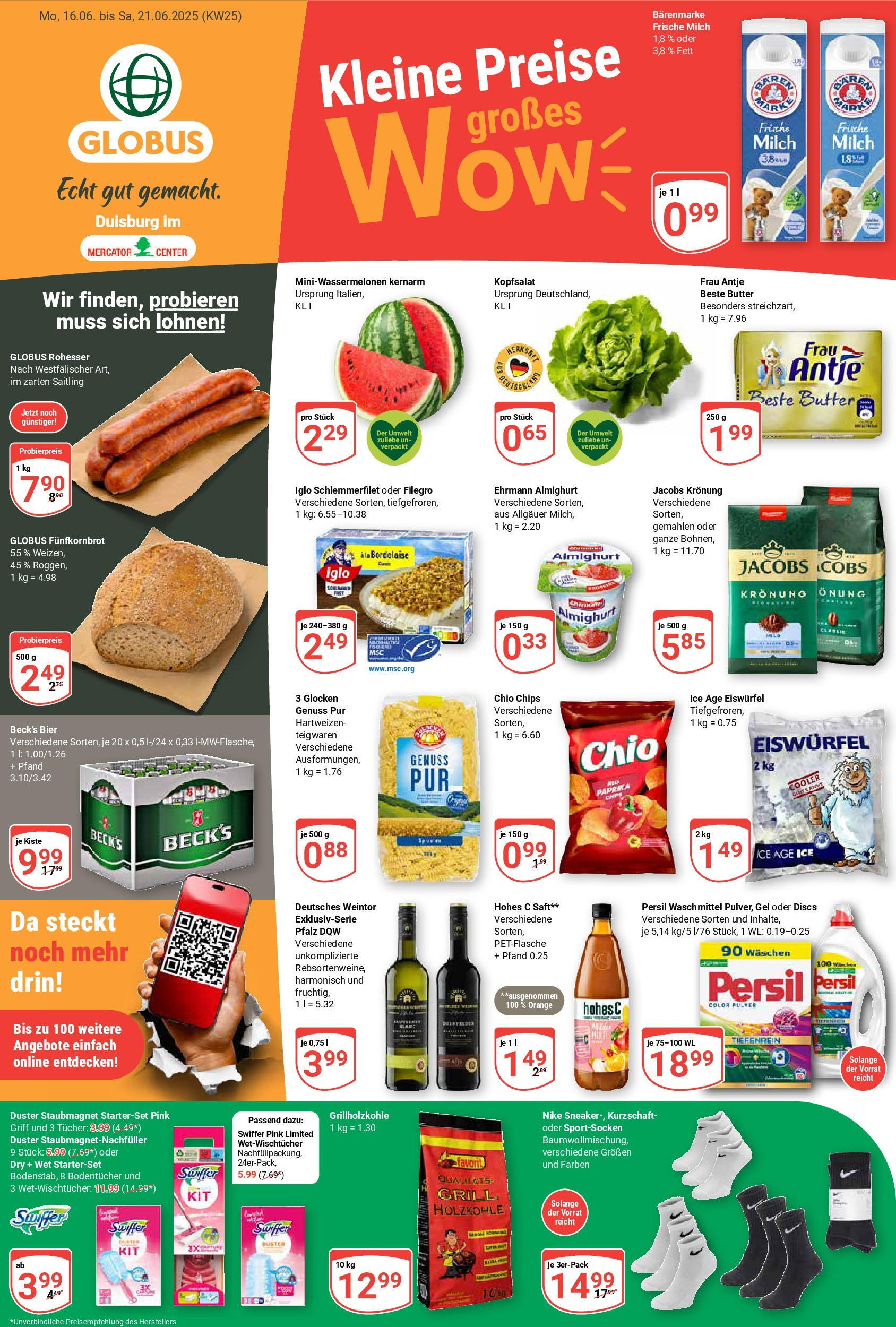 Globus prospekt Duisburg	 (ab 15.06.2025) » Angebote online | Seite: 1 | Produkte: Grill, Waschmittel, Hohes c, Iglo schlemmerfilet