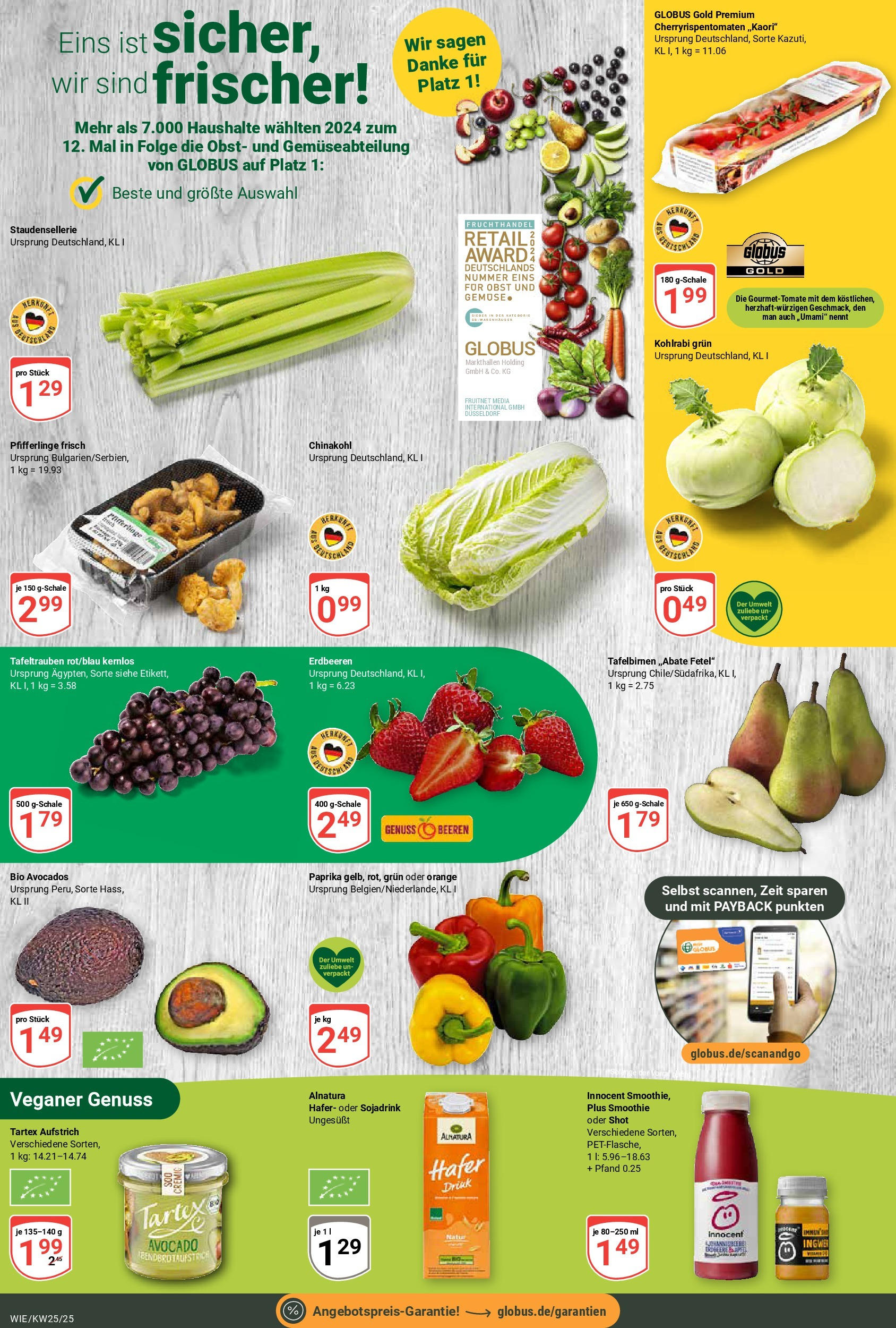 Globus prospekt Waghäusel	 (ab 15.06.2025) » Angebote online | Seite: 4 | Produkte: Kohlrabi, Paprika, Obst, Chinakohl