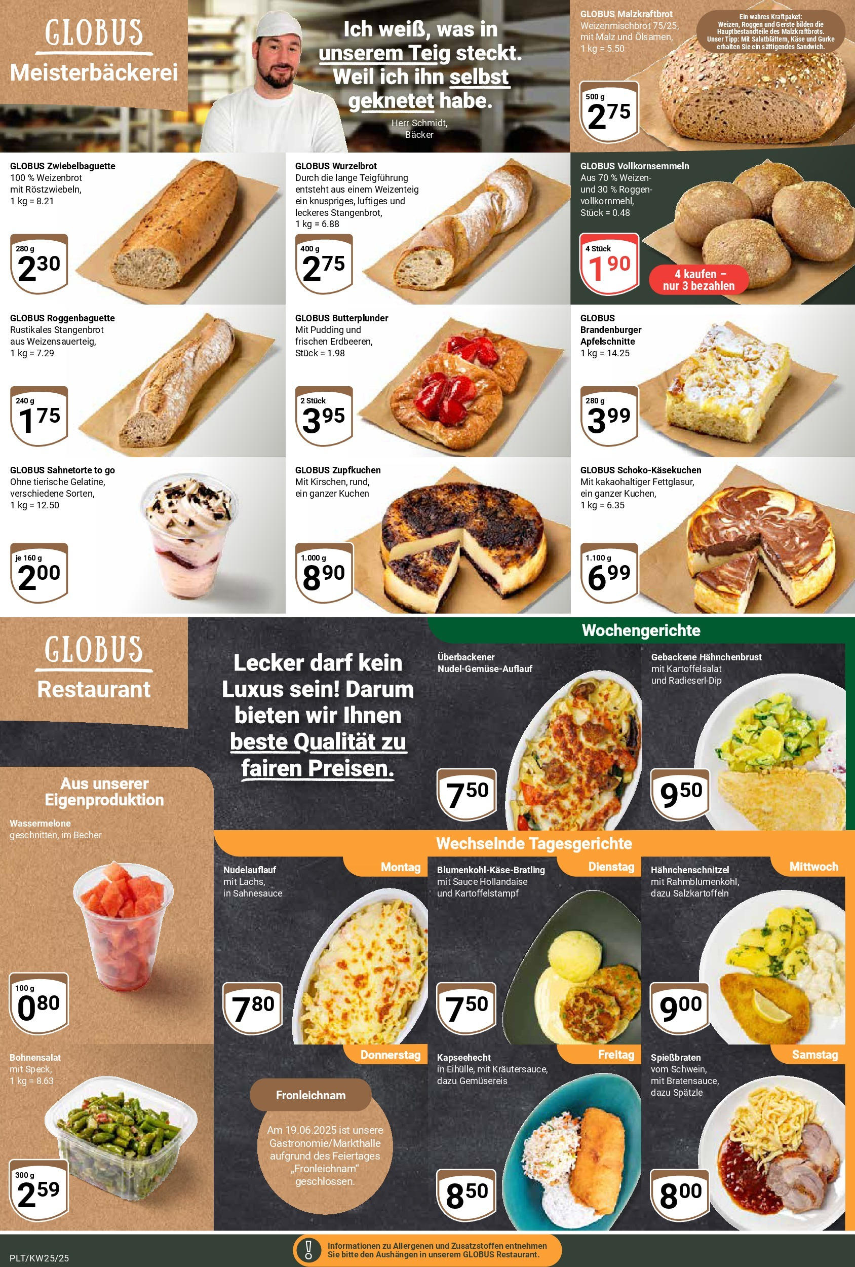 Globus prospekt Plattling	 (ab 15.06.2025) » Angebote online | Seite: 6 | Produkte: Baguette, Schnitzel, Apple, Kuchen