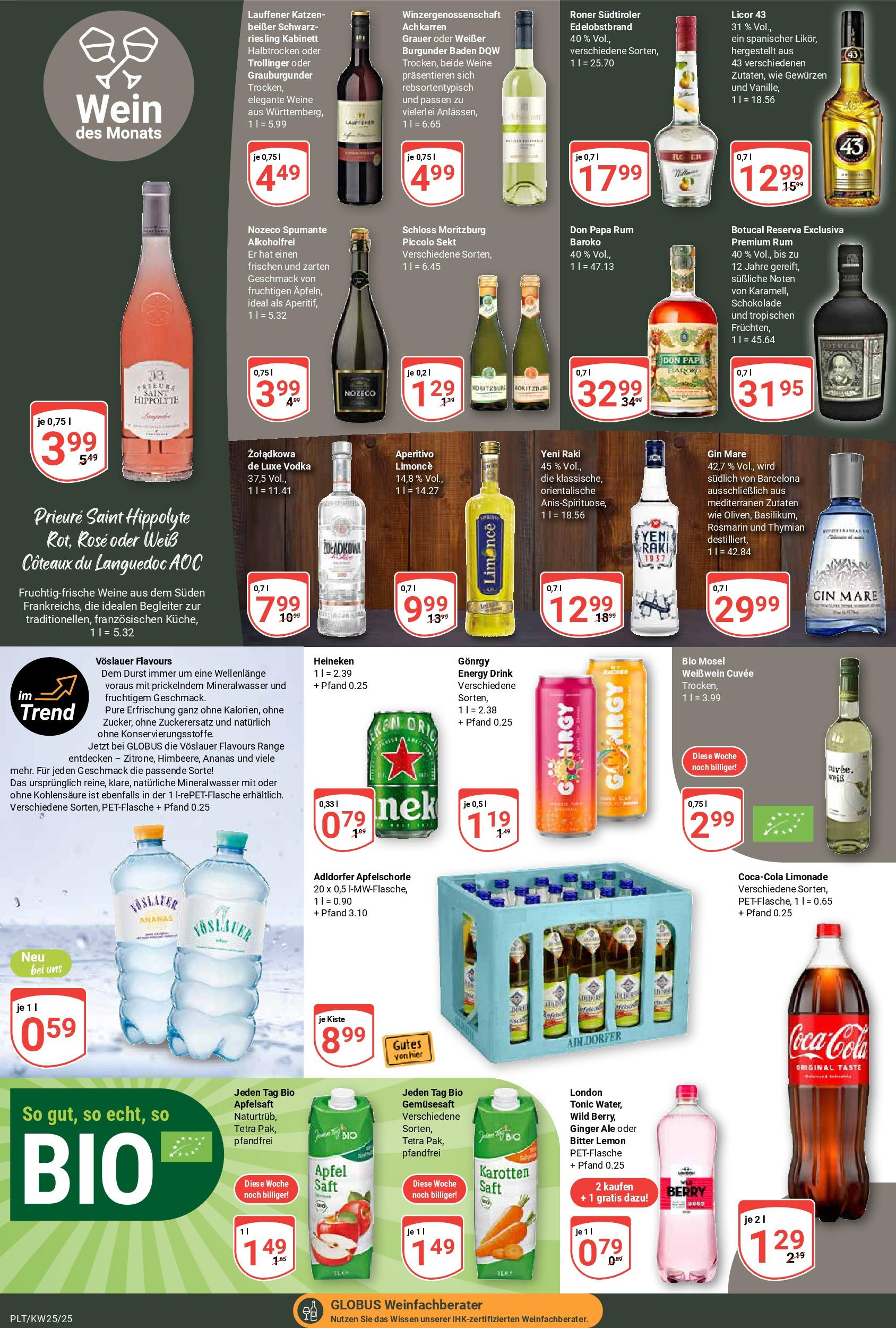 Globus prospekt Plattling	 (ab 15.06.2025) » Angebote online | Seite: 15 | Produkte: Coca cola, Weißwein, Apple, Gin