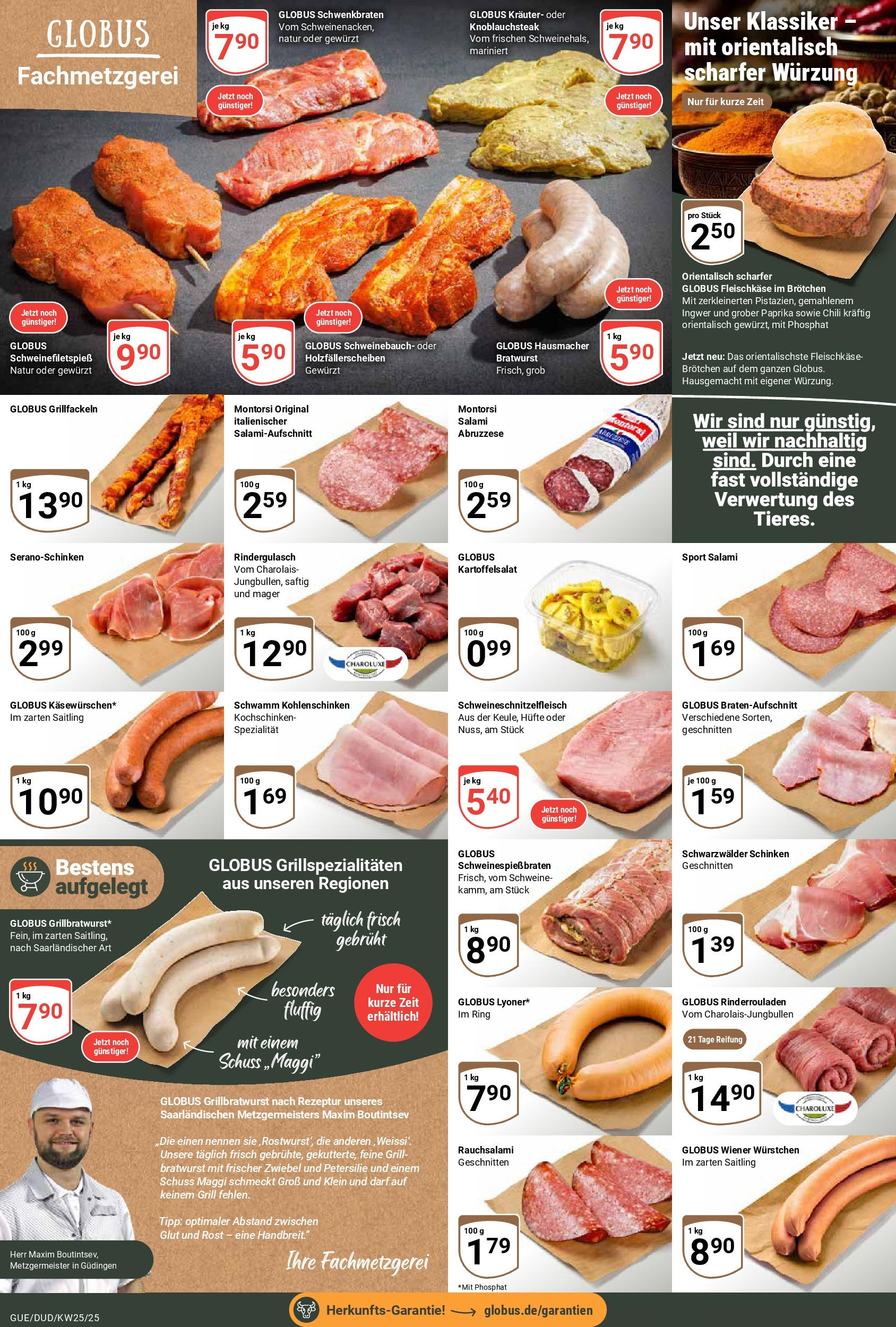 Globus prospekt Saarbrücken-Güdingen	 (ab 15.06.2025) » Angebote online | Seite: 9 | Produkte: Bratwurst, Paprika, Salami, Schinken