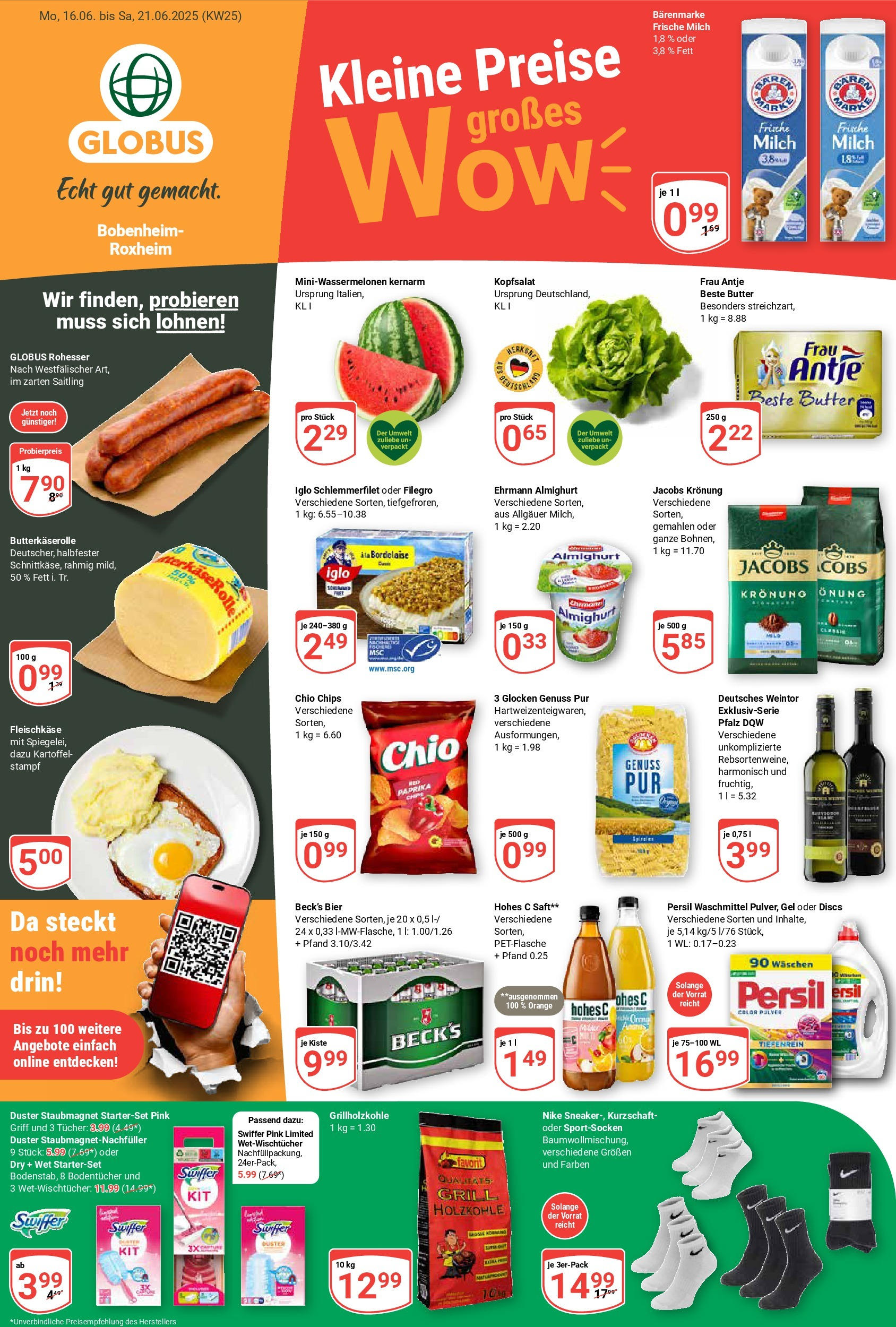 Globus prospekt Bobenheim-Roxheim	 (ab 15.06.2025) » Angebote online | Seite: 1 | Produkte: Butter, Bier, Pasta, Swiffer