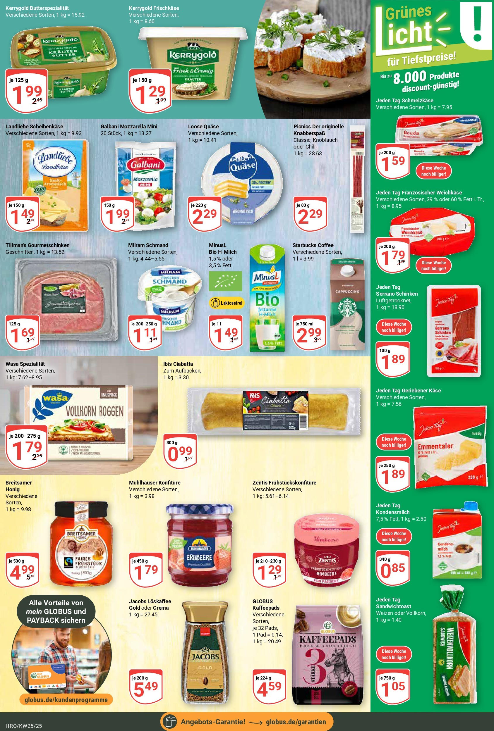 Globus prospekt Rostock	 (ab 15.06.2025) » Angebote online | Seite: 13 | Produkte: Käse, Mozzarella, Starbucks, Himbeere