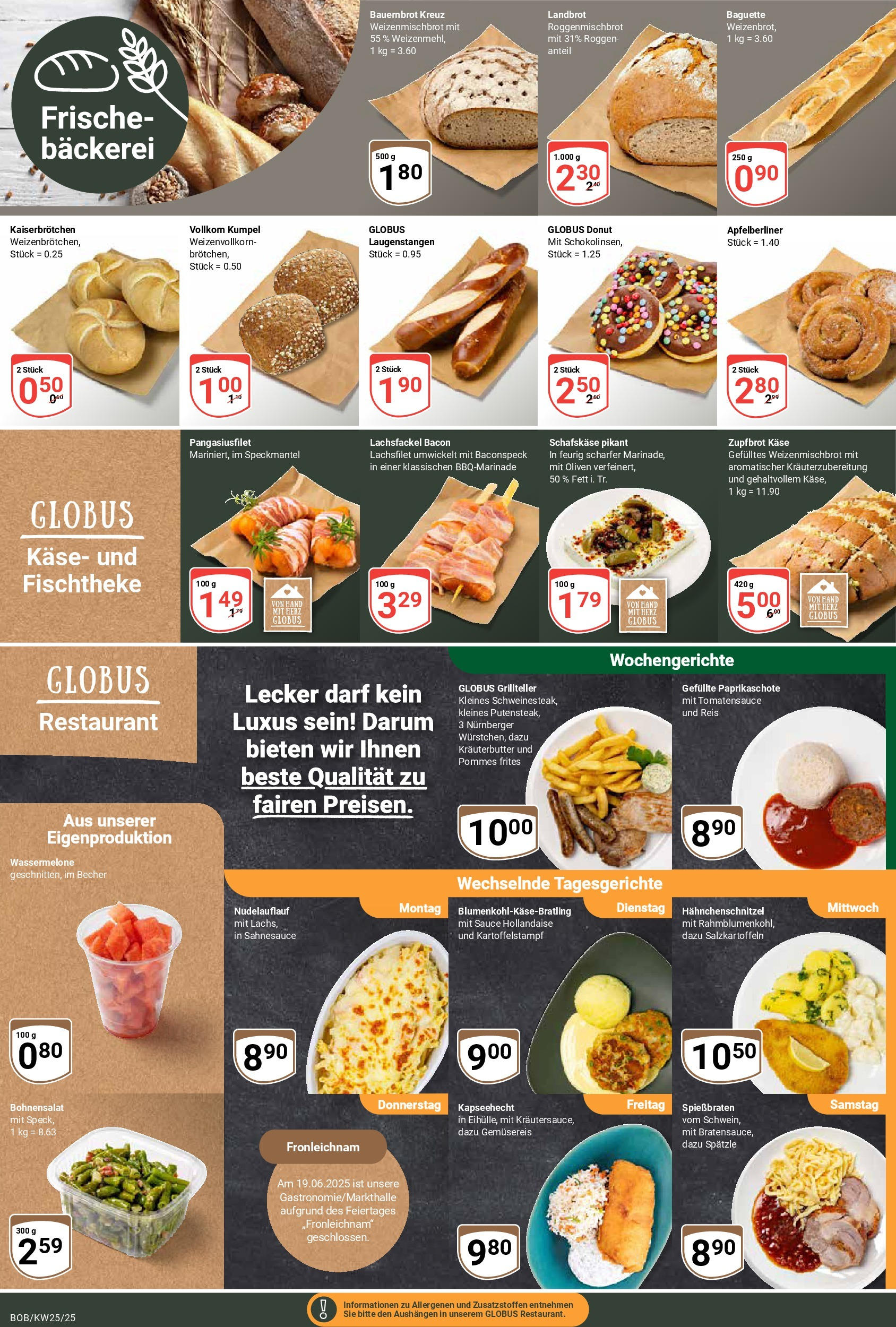 Globus prospekt Bobenheim-Roxheim	 (ab 15.06.2025) » Angebote online | Seite: 5 | Produkte: Bäckerei, Käse, Weizenmehl, Wassermelone
