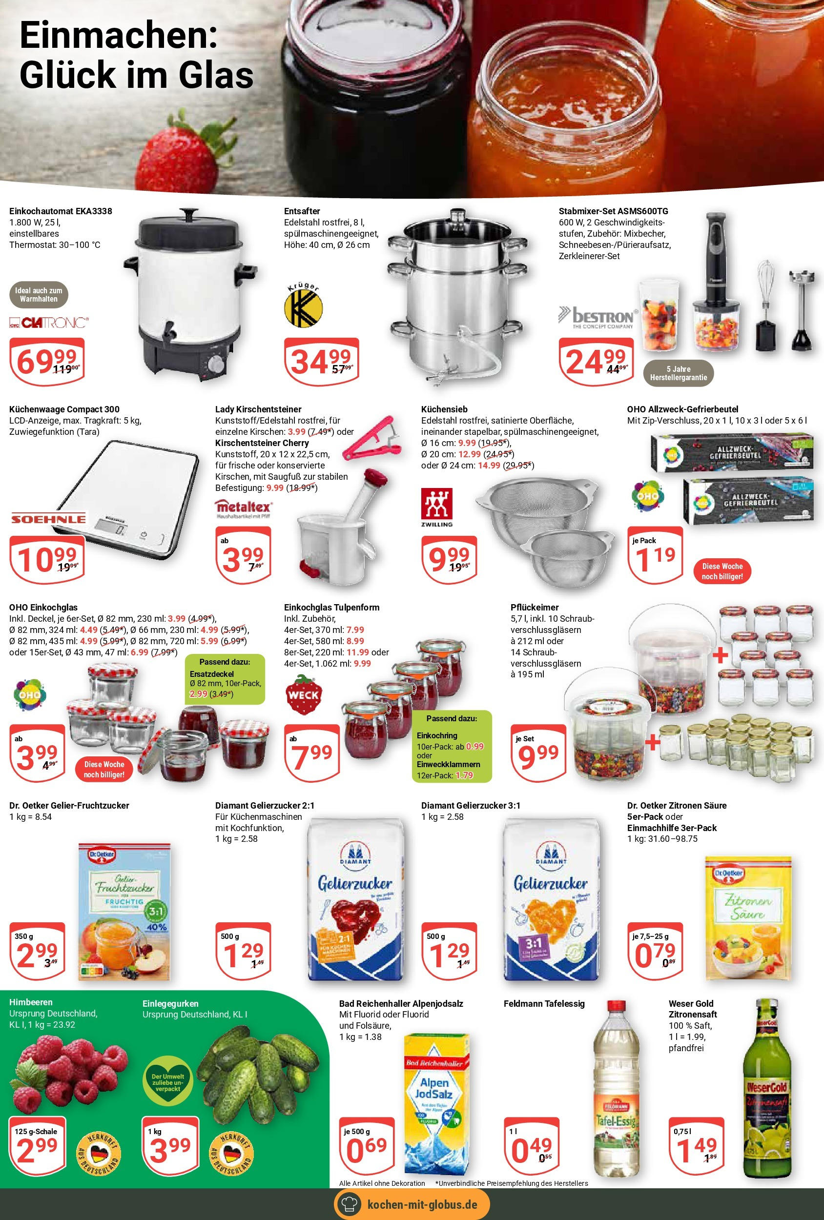 Globus prospekt Forchheim	 (ab 15.06.2025) » Angebote online | Seite: 14 | Produkte: Himbeeren, Gelierzucker, Bad, Zitronen